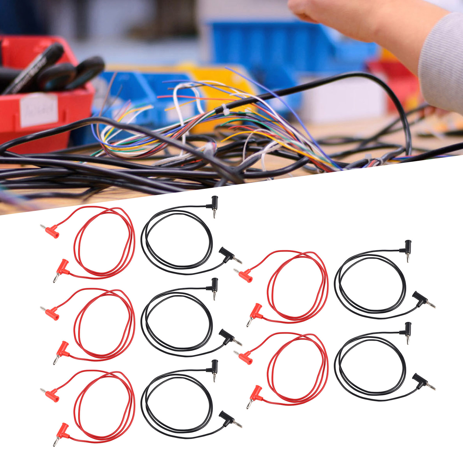 Testkabel Mit 4 Mm Bananenstecker 70007, Pvc-kupferkerndraht, Pistolengriff-ladeanschluss, Rot Und Schwarz, Verkauft In 5er-packs.