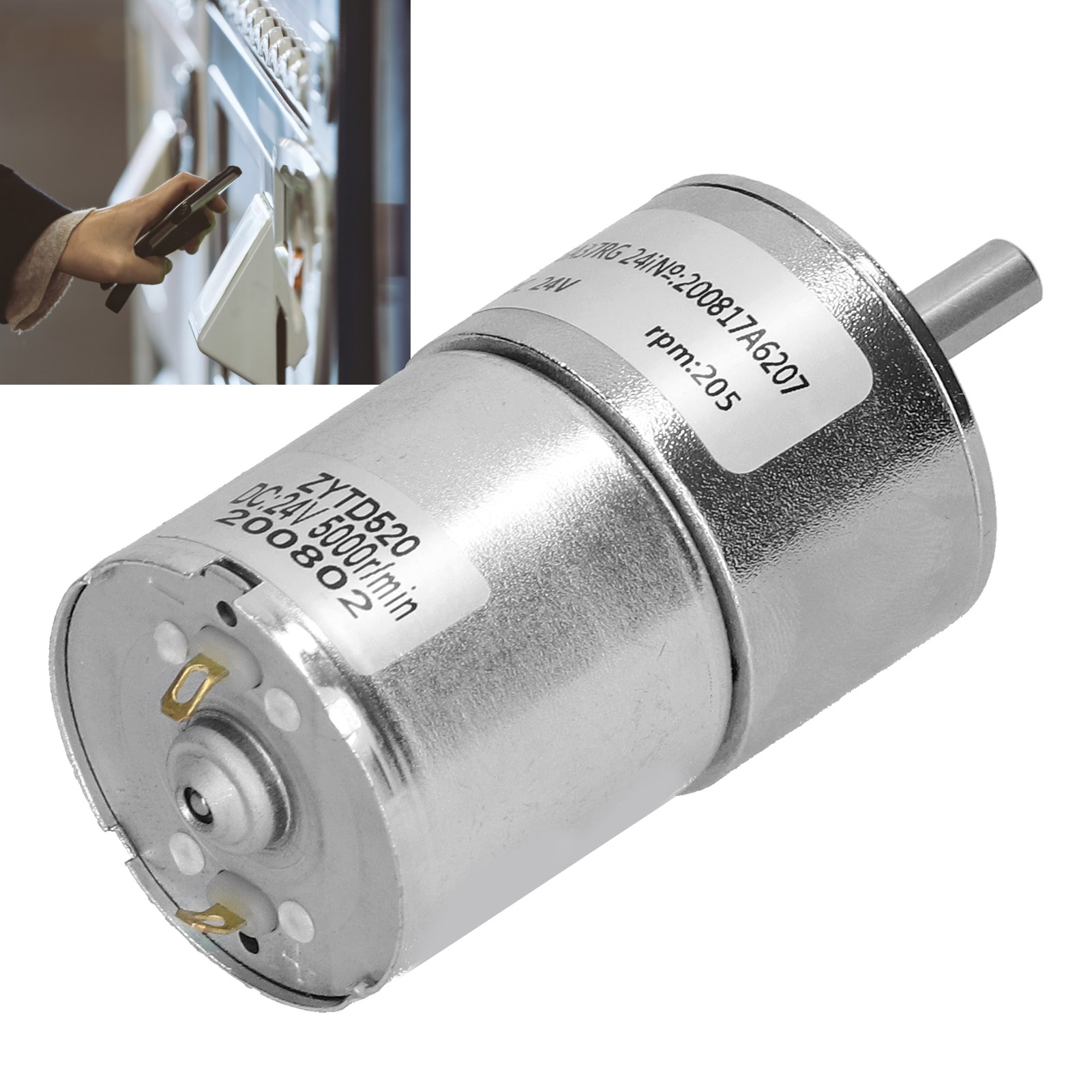 Zga37rg 205r-24v Dc 24v Getriebemotor, Elektrischer Getriebemotor Mit Hohem Drehmoment Und Mikrountersetzung, 37 Mm Durchmesser Zentrale Abtriebswelle.