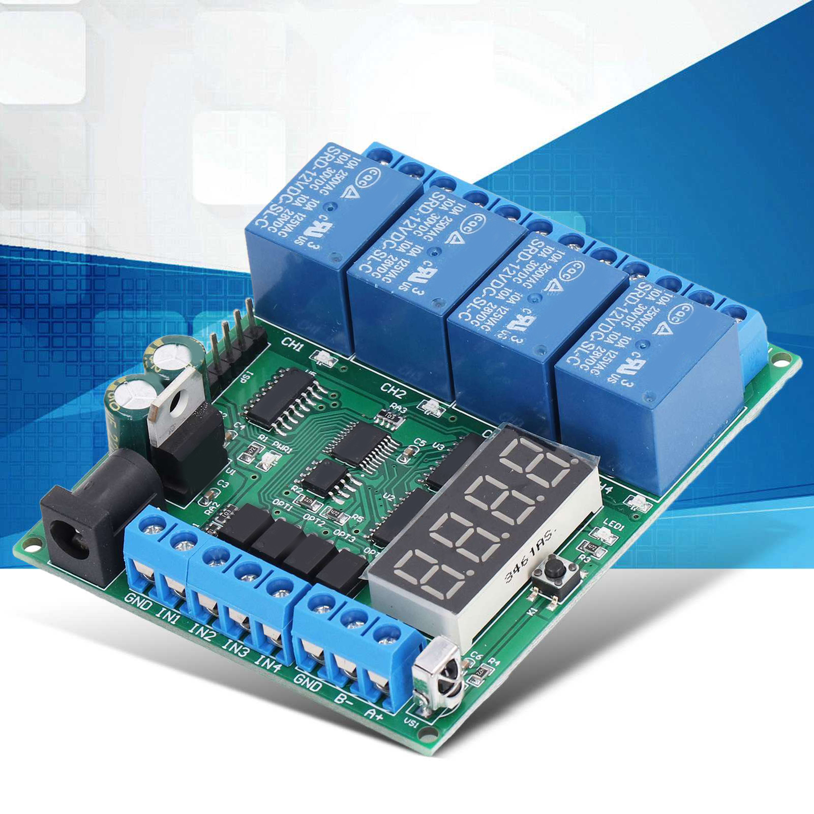 4-kanal, 12v Dc Zeitverzögerungsrelais Mikrocontroller-entwicklungsboard-modul