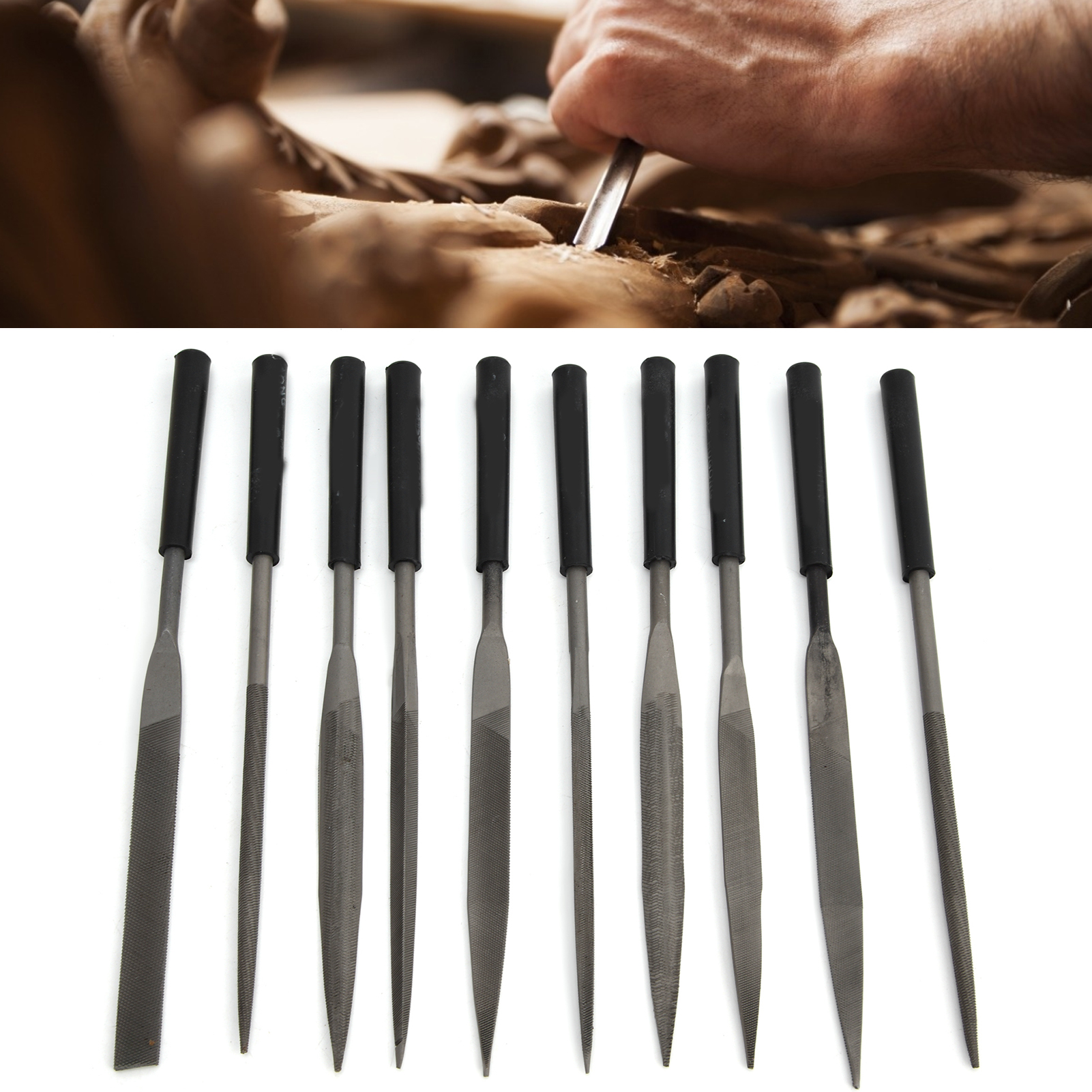 10-teiliges Diamantfeilen-set, Passfeile, Sortierfeile, Entgratfeile, Holzbearbeitungsfeile, 5 X 180 Mm