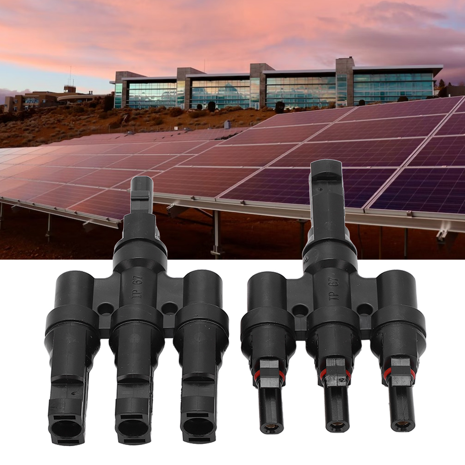 Mc4 2-teiliger Photovoltaik-steckverbinder Für Parallele Solarmodulkabel Mit Speziellem Schlüssel, 1 Stecker Auf 3 Buchsen Und 1 Buchse Auf 3 Stecker, Ip67 Wasser- Und Staubgeschützt.