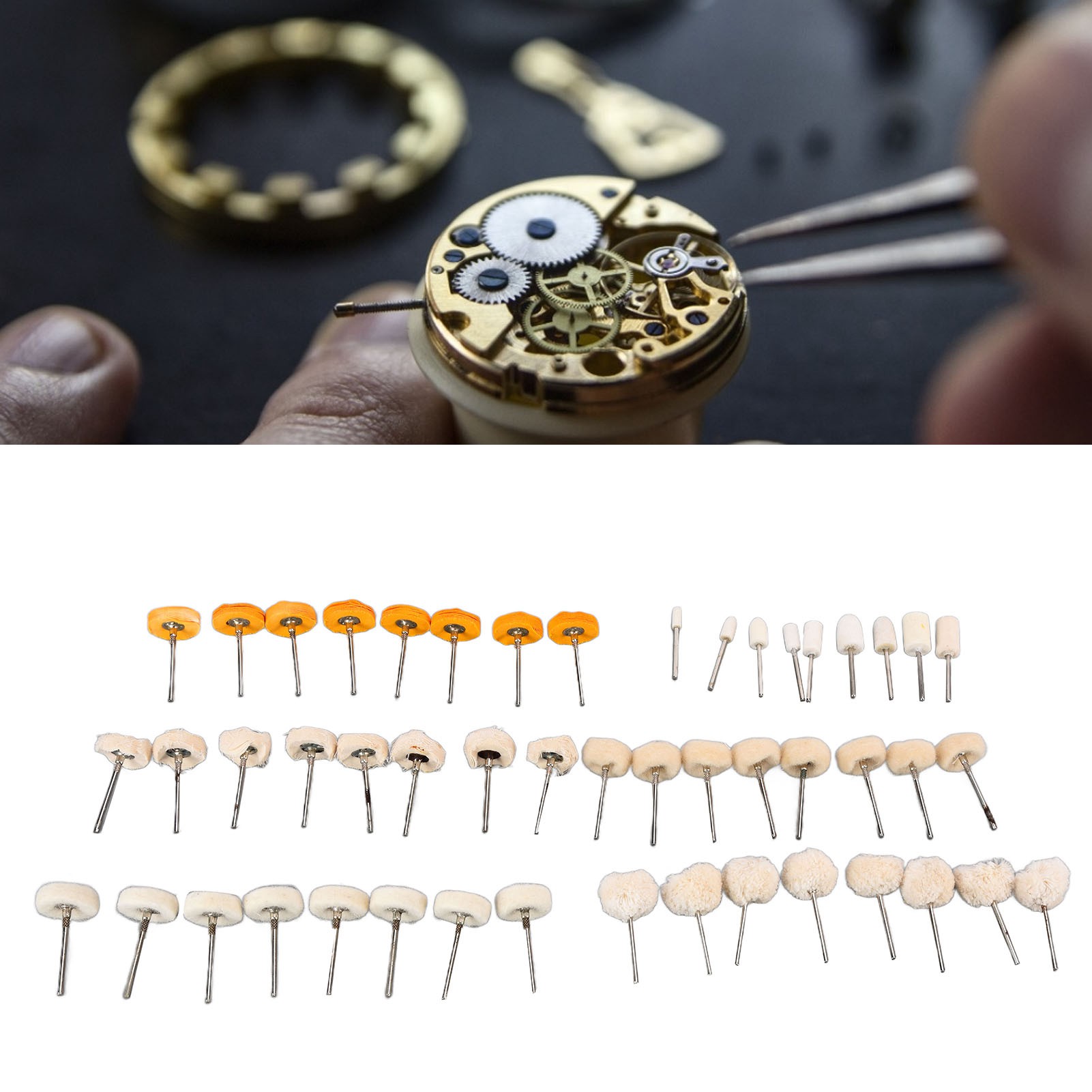 50-teiliges Polierset Mit 3-mm-griff Für Rotationswerkzeuge Und Minibürsten