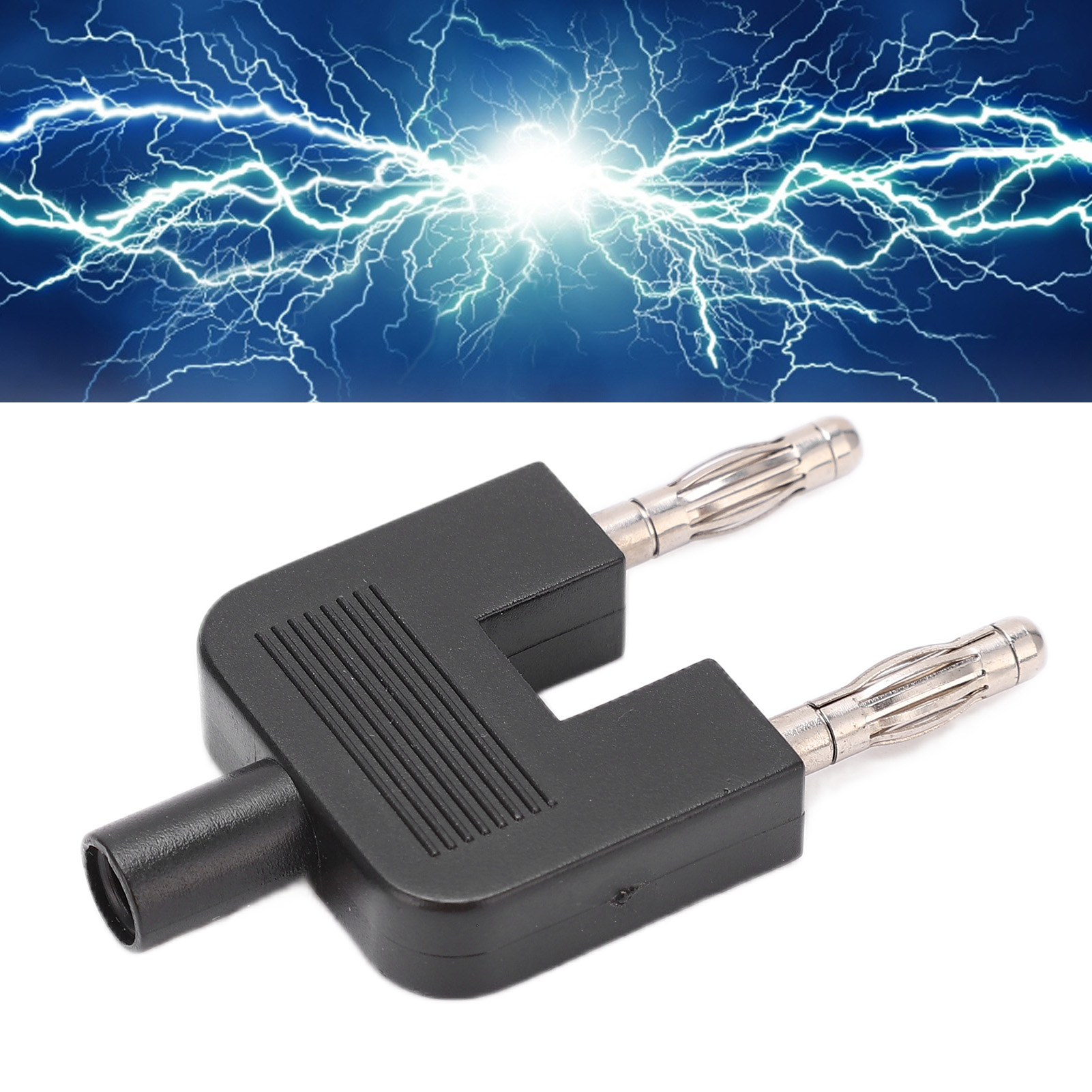 Bananenstecker U35 Mit Zweireihigen 4-mm-anschlüssen, Einem Weiblichen Und Zwei Männlichen Kontakten, Schwarz