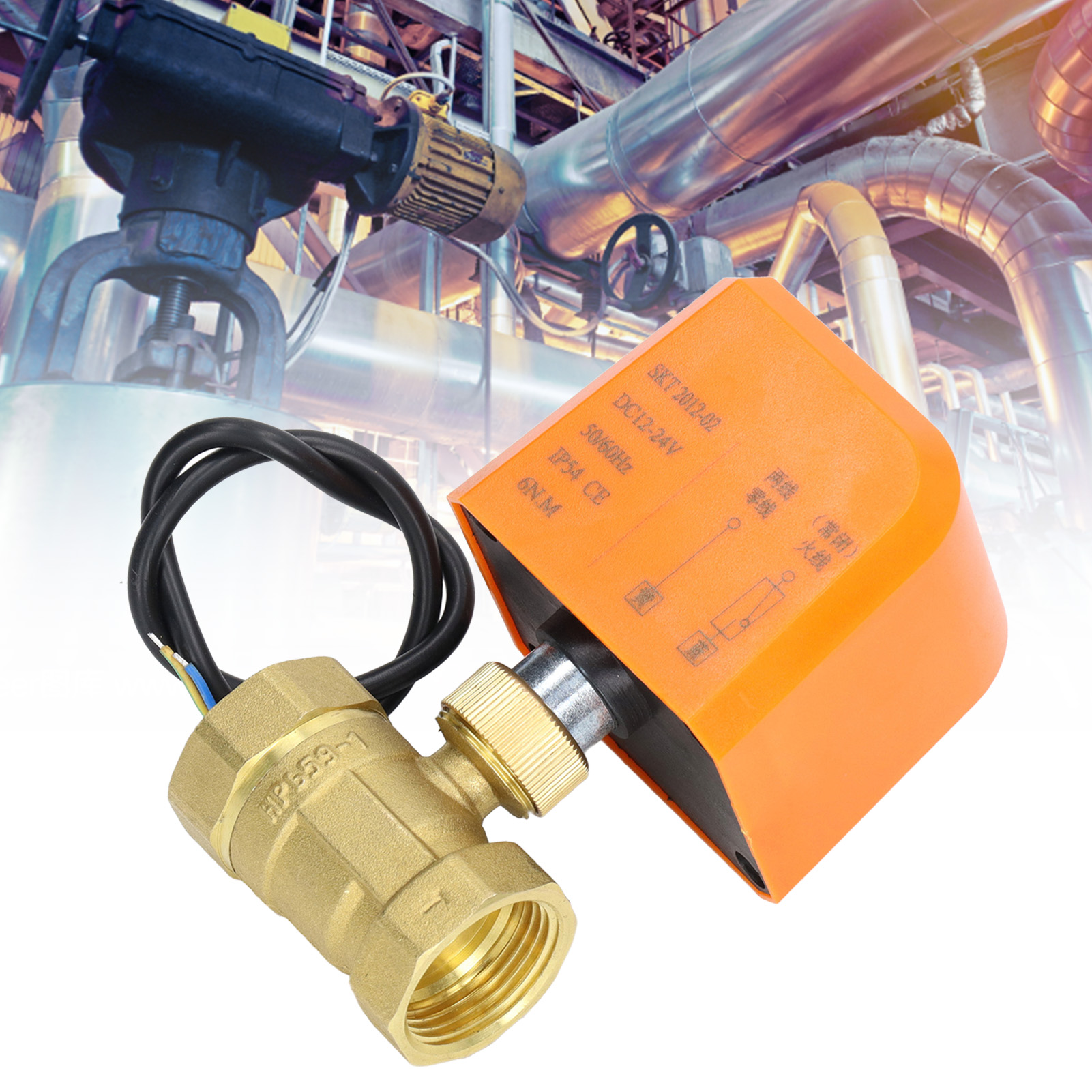 Universelles Elektrisches Dn25-zweiwege-kugelventil, 12-24 V Dc, Normalerweise Geschlossen, Zweiadrig.