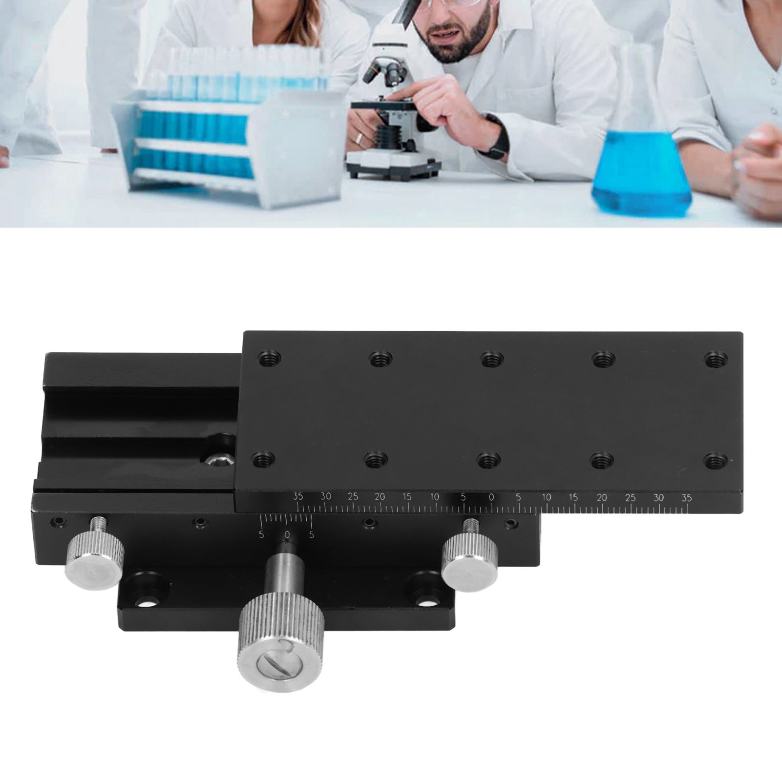 Präzisions-manuell-linearplattform Mit Zahnstange Und Ritzel Für Die X-achse Mit 90x40 Mm Teilung