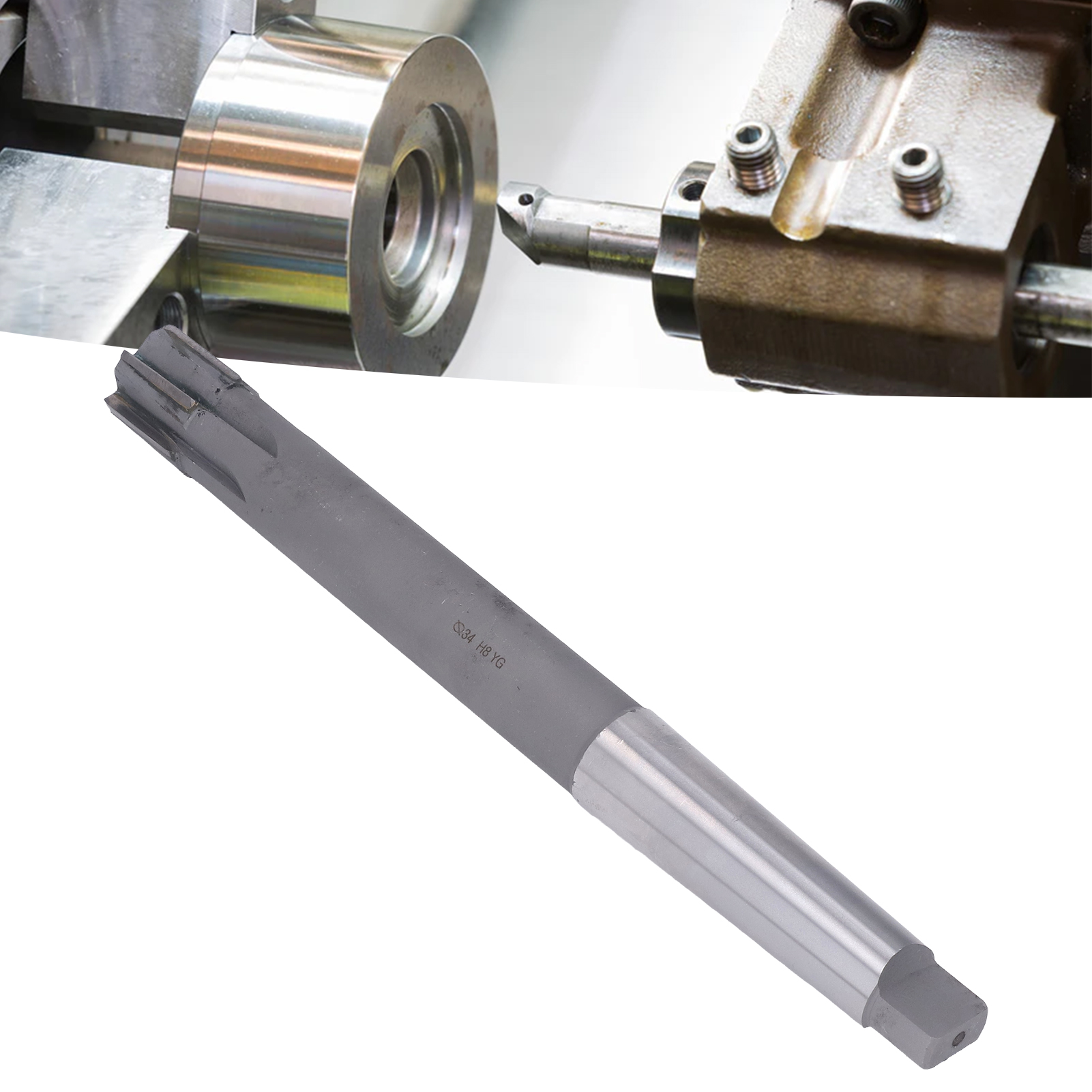 Yg8-hartmetallreibahle, Φ34 H8 Yg-hartmetall-maschinenreibahle Mit Konischem Kopf