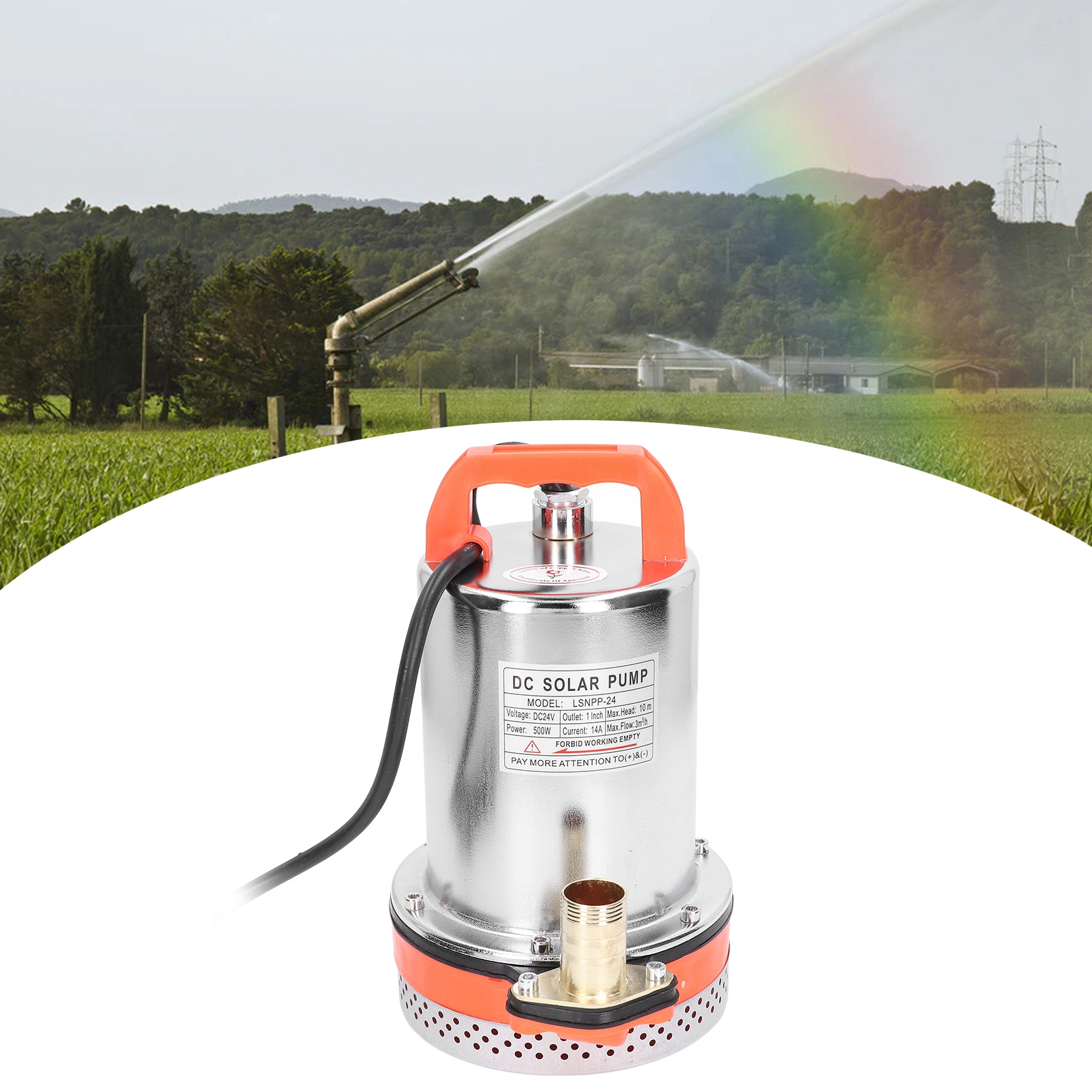 Lsnpp-24, Solarbetriebene 24-v-gleichstrom-tauchpumpe, Wasserpumpe Mit Vollkupfermotor, Wasserpumpe Für Elektrofahrzeuge, Hochleistungs-tauchpumpe Mit Hohem Fördervolumen Für Brunnen.