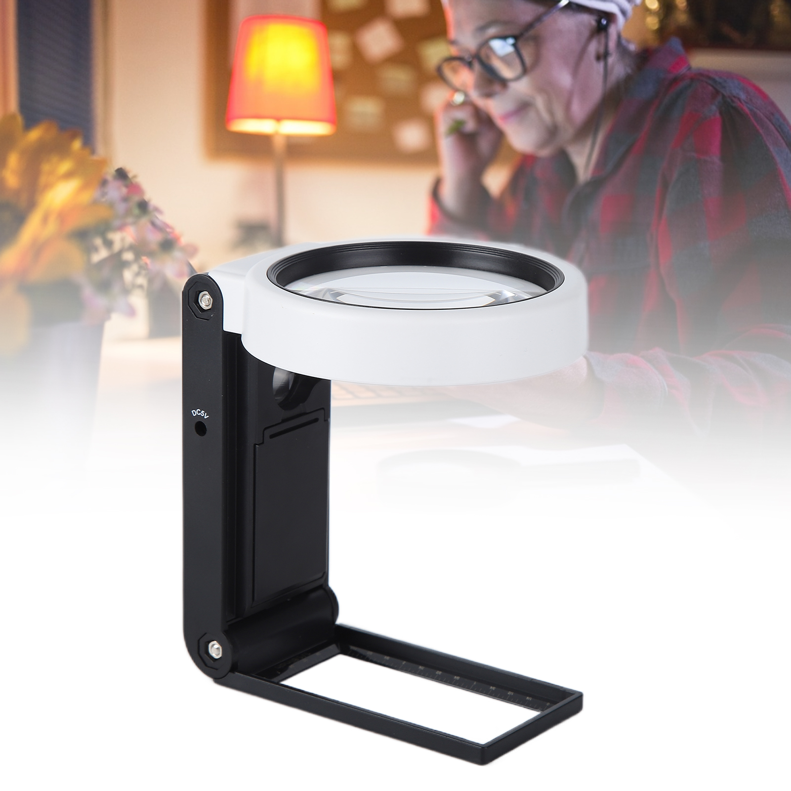 Th-7018a Multifunktionale Led-lupe Mit Licht, Faltbare Und Tragbare Lupe, Beleuchteter Handbeobachtungsspiegel