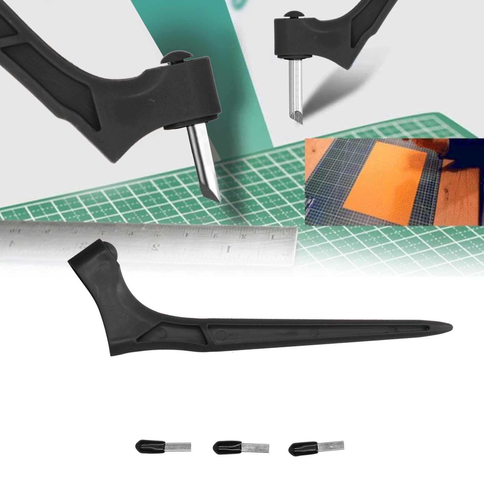 Tragbares Schnitzmesser, Papierschnitzmesser, Bastelmesser, Notizbuchschnitzen, Papierschnitzen, Abwischbares Papierschnitzen, Kleines Taschenmesser, Schnitzwerkzeug, Schwarz