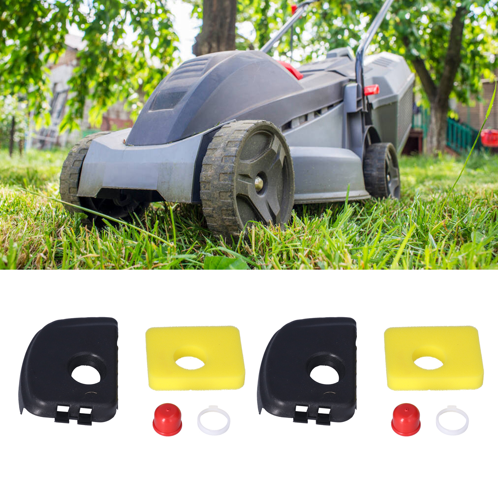 Zwei Rasenmäher-zubehörsets Zu Verkaufen: Luftfilterabdeckung 595660, Luftfilter 799579, Primerbirne 594281, Kompatibel Mit Briggs & Stratton Rasenmähern.