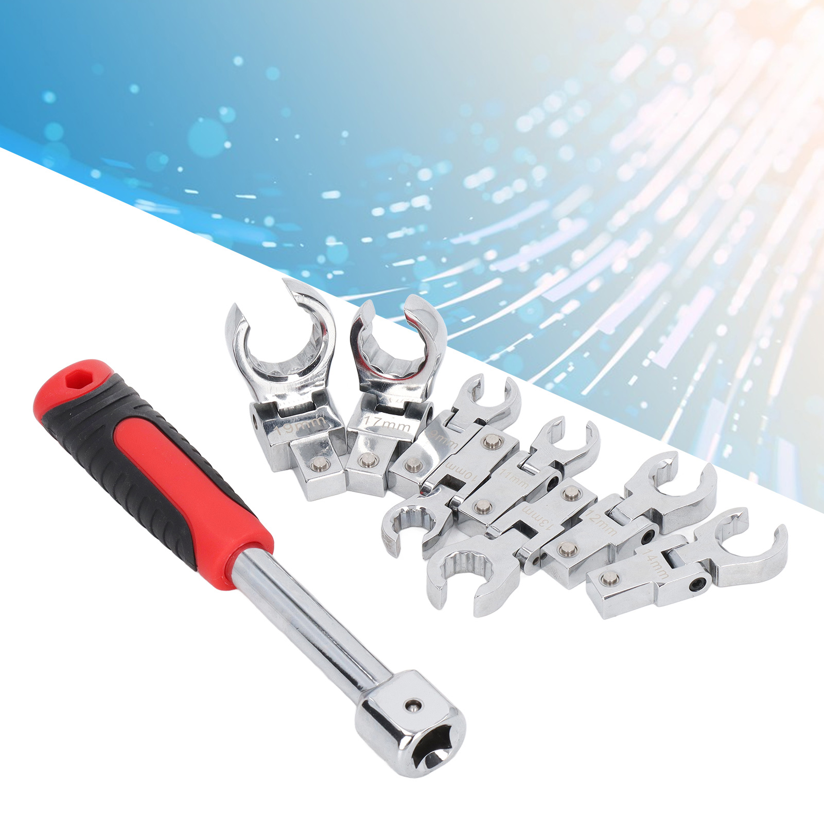 Set Aus 9 Mobilen Und Abnehmbaren Hydraulikschlauchschlüsseln, 180° Drehbare Zahnradschlüssel