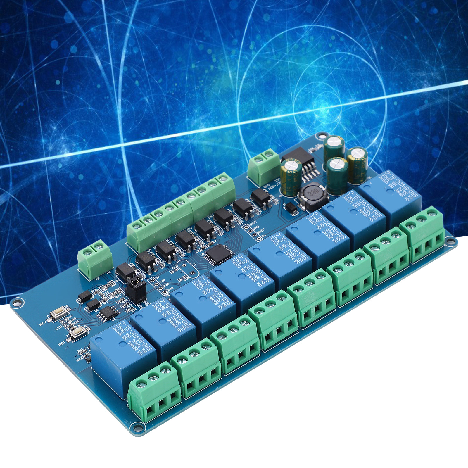 8-kanal-modbus-rtu-relaismodul, Rs485/ttl-uart, 8 Eingänge, 8 Ausgänge