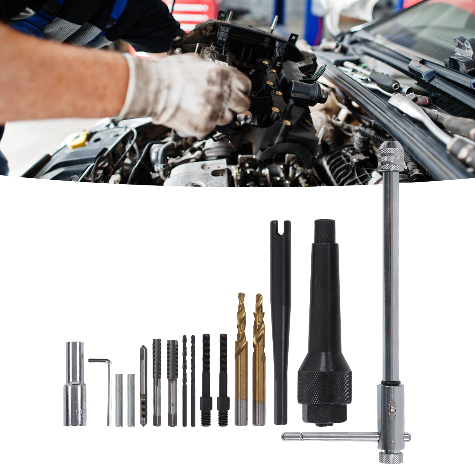 16-teiliger Werkzeugsatz Zum Ausbau Beschädigter 8-mm- Und 10-mm-glühkerzen