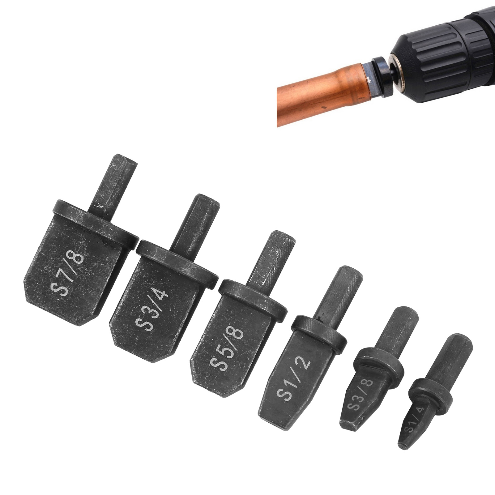 Elektrischer Reibahlenkopf, Rohrspreizer, 6-teiliges Set, Elektrische Reibahle Für Kupferrohre