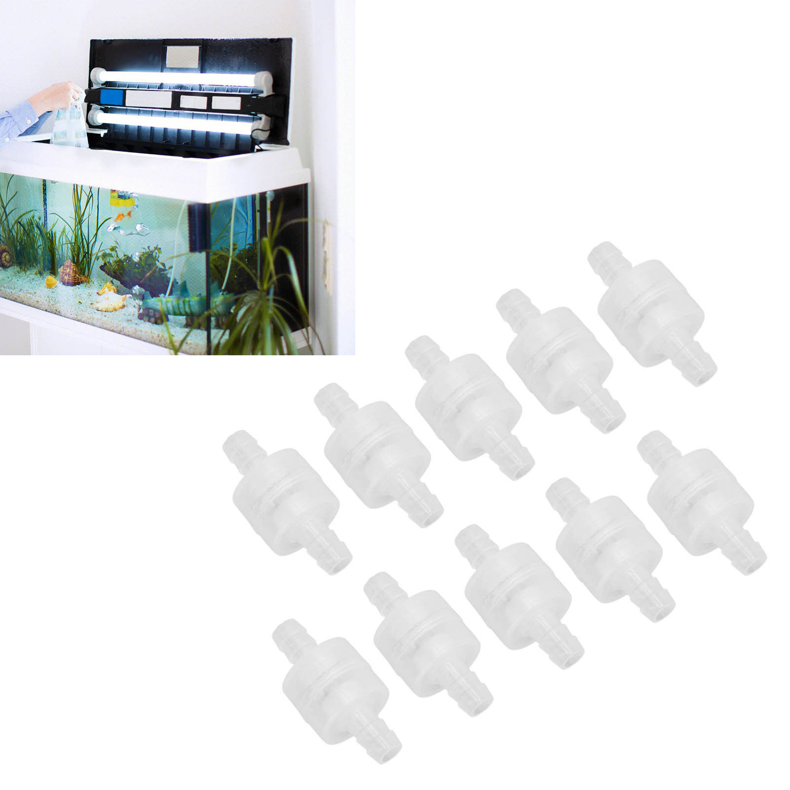 10 Stück Pro Set: Absperrventil, Schlauch, Rückschlagventil, Federbelastet, Ozonbeständig, Ölbeständig, Einweg-druckventil, Halbtransparent 8 Mm.