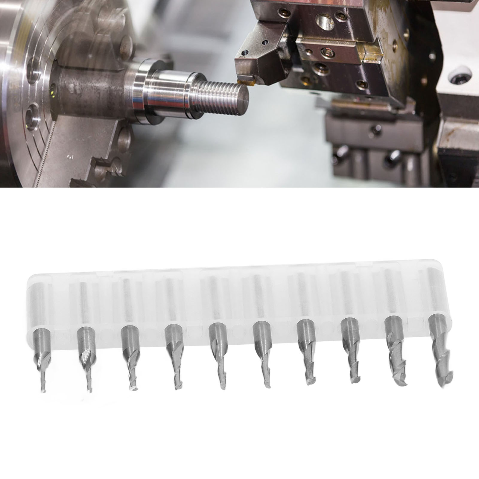 Set Mit 10 Flachfräsern Von 1,0 Bis 3,175 Mm