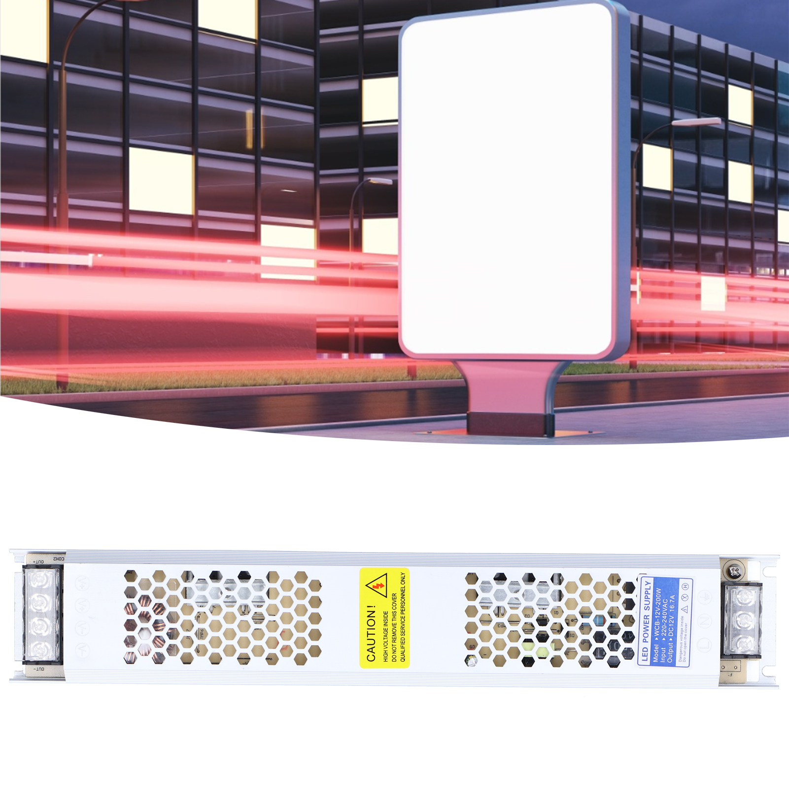 Wcb-12v-200w Schaltnetzteil Für 12v 200w Ultradünne Led-streifen, Kaskaden-leuchtkasten Für Werbeanlagen