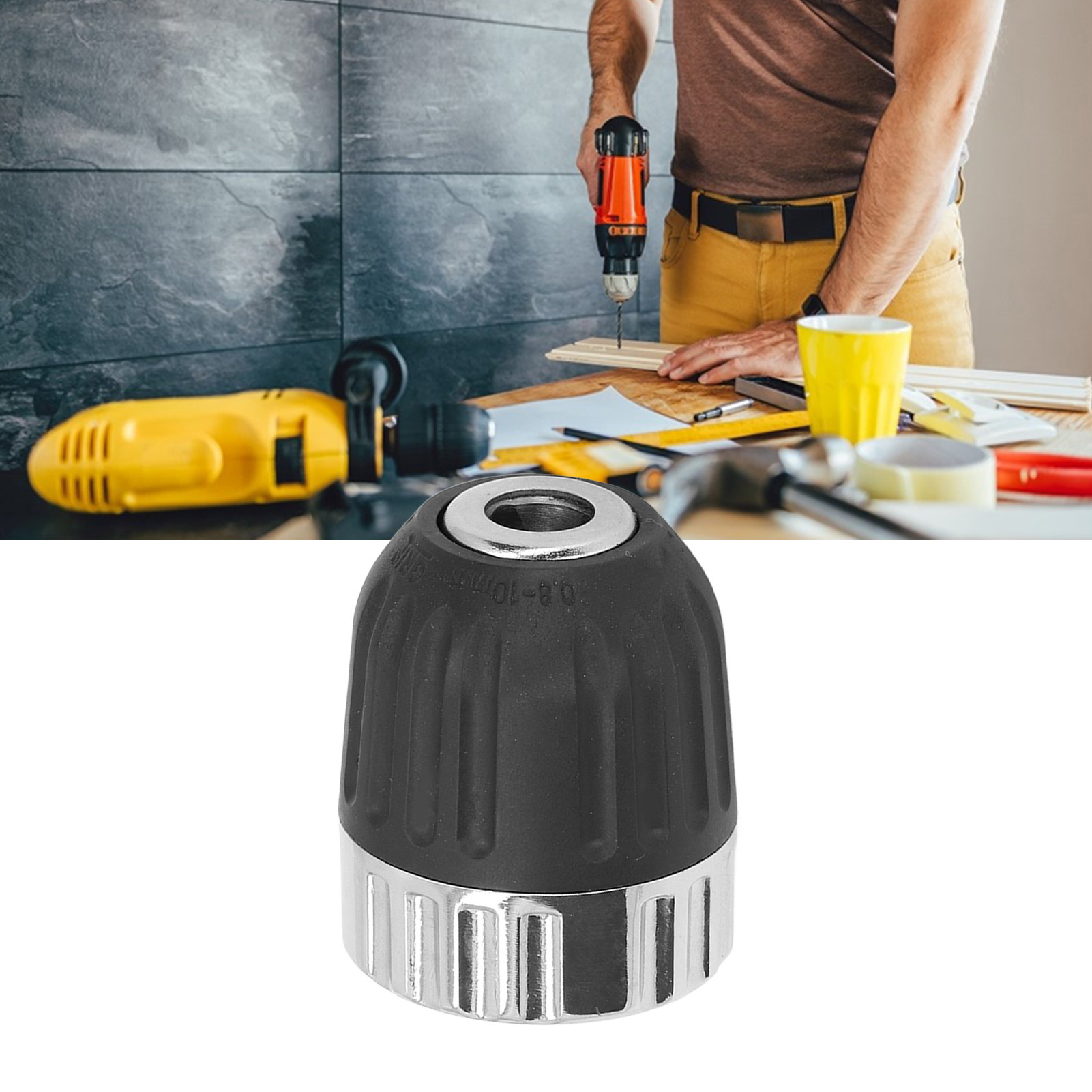 0,8–10 Mm 3/8-24unf Schlagbohrfutteradapter Für Akkuschrauber, Vierkant-/rundschaft