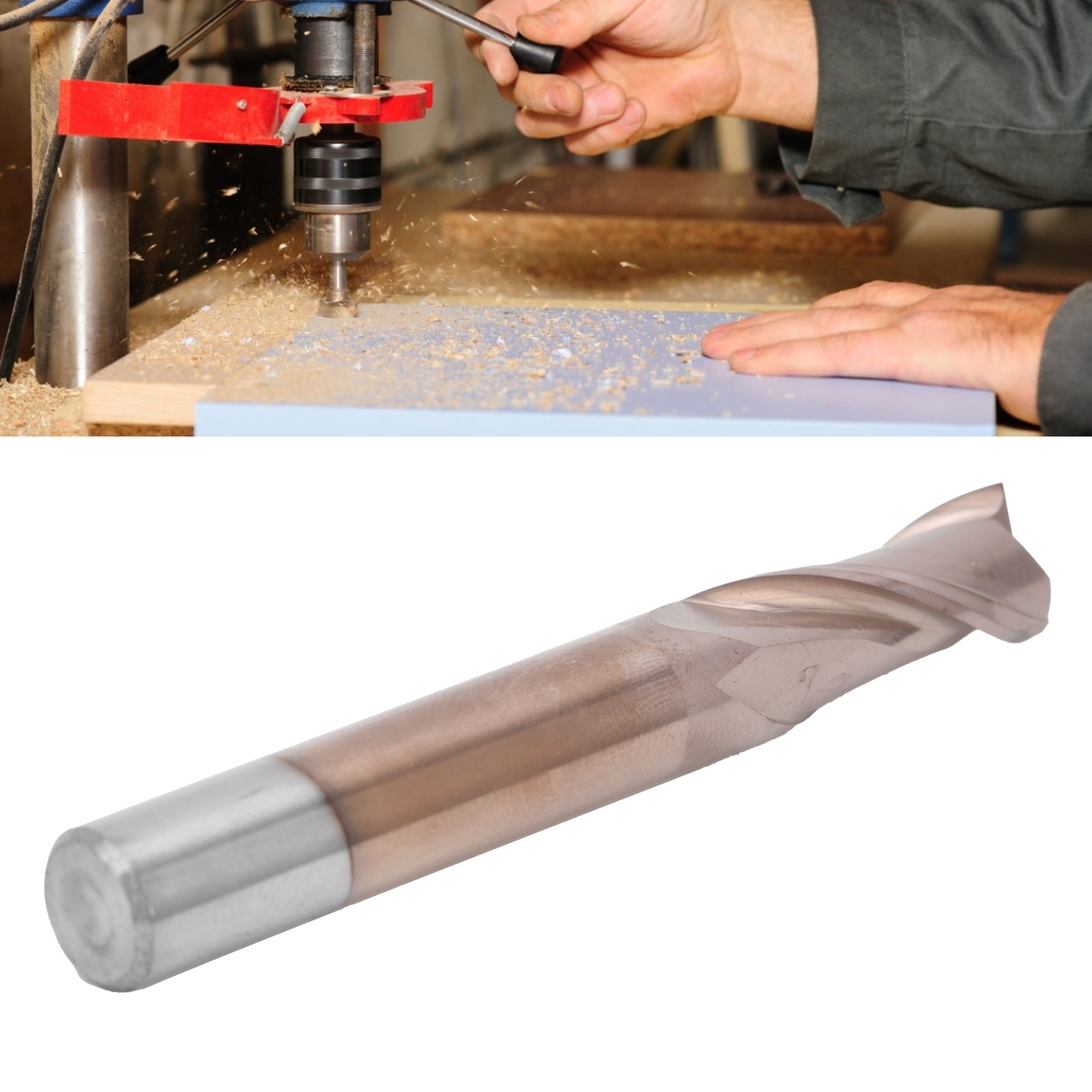 Zweischneidiger Schaftfräser Aus Wolframkarbid Mit Flachem Boden, Bronzefarben, Für Hartmetall-schneidwerkzeuge, Schaftfräser D10d102575l
