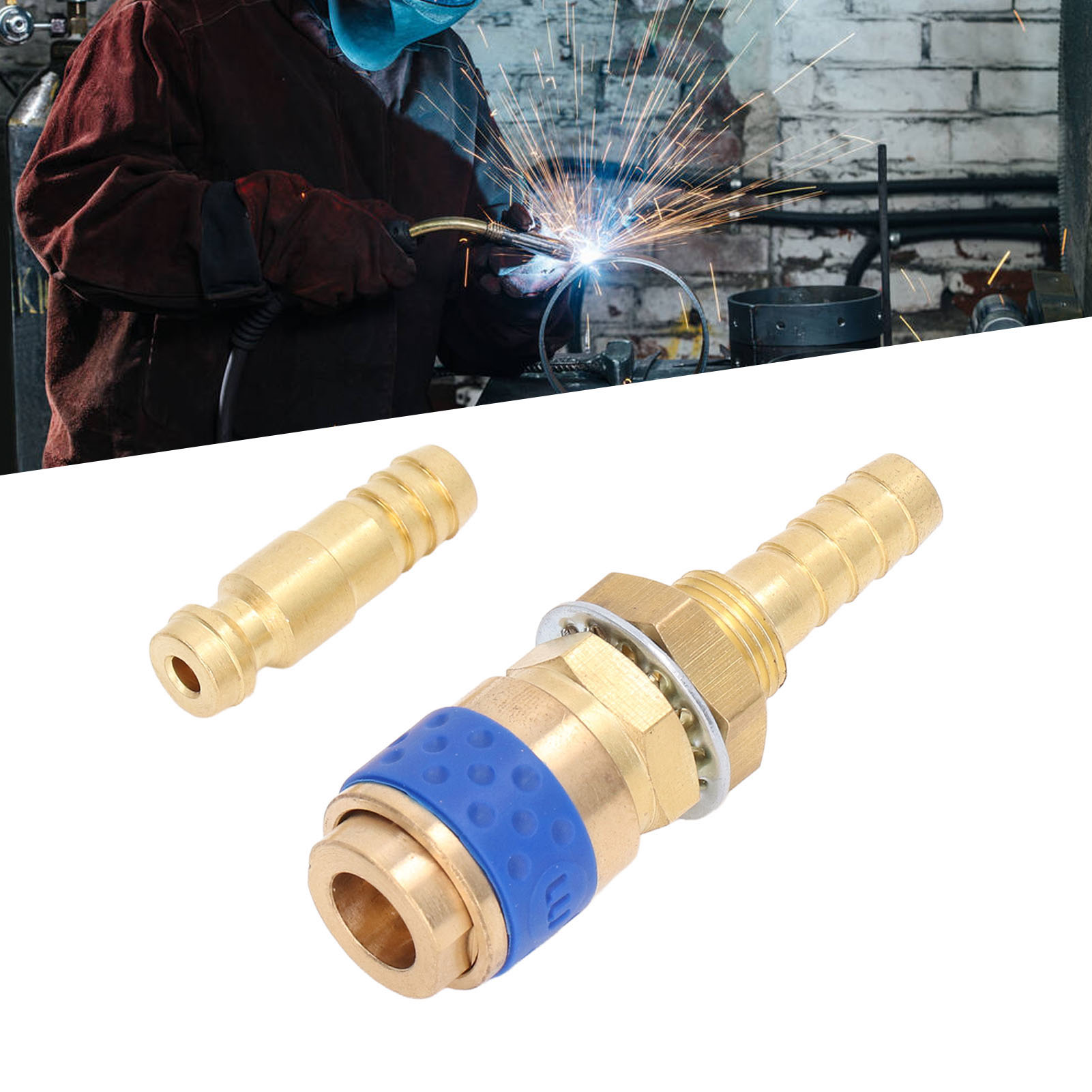 Schnellkupplungs-set, 8-mm-wig-brennerschlauchadapter Für Mig/wig-schweißbrenneranschluss (blau)