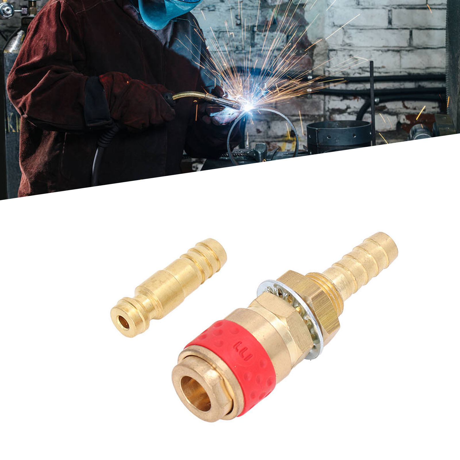Schnellkupplungsset, 8-mm-wig-brennerschlauchadapter Für Mig/wig-schweißbrenneranschluss (rot)