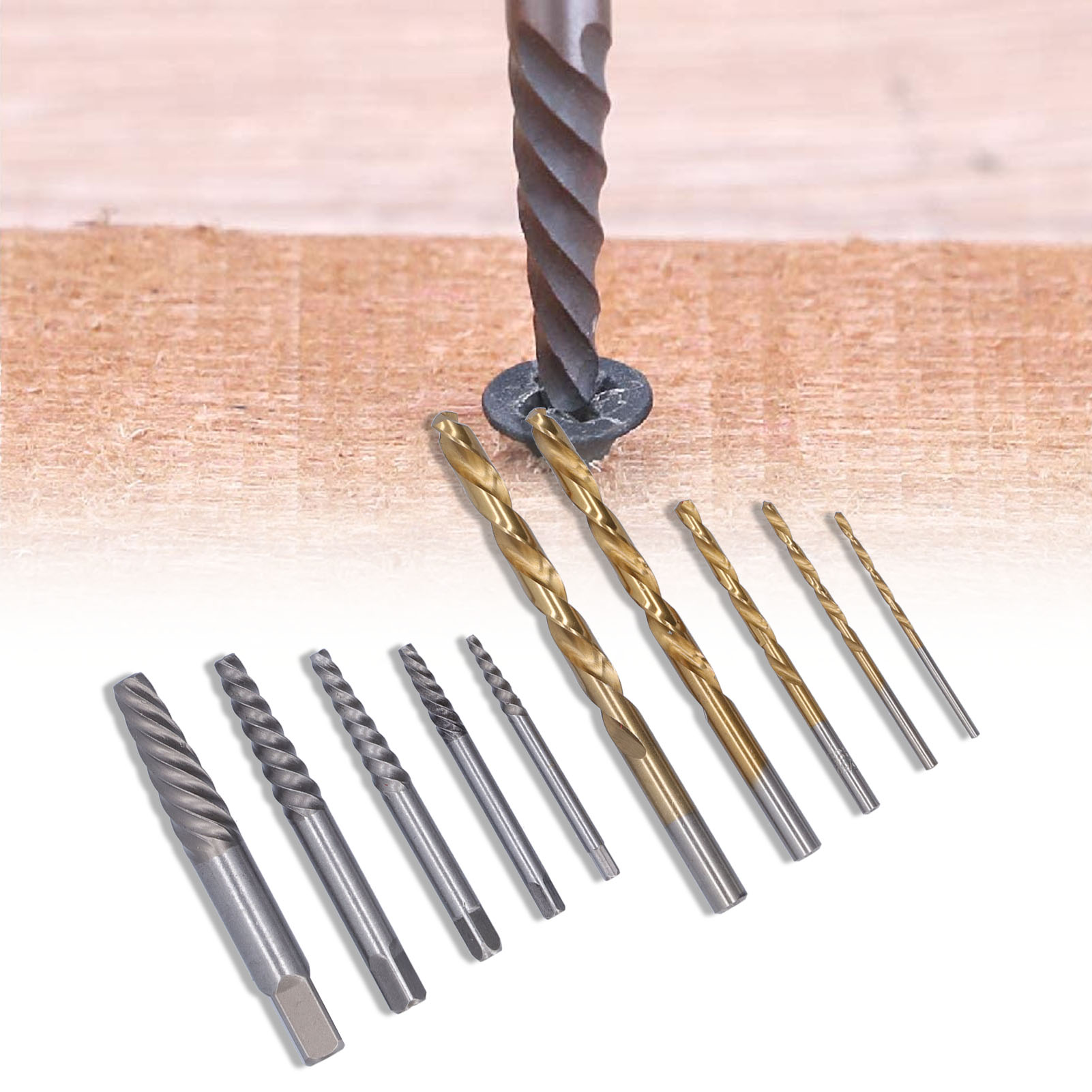 10-teiliges Schraubenausdreher-bohrerset, Bolzen- Und Gewindebolzenausdreher, Roter Metallkoffer