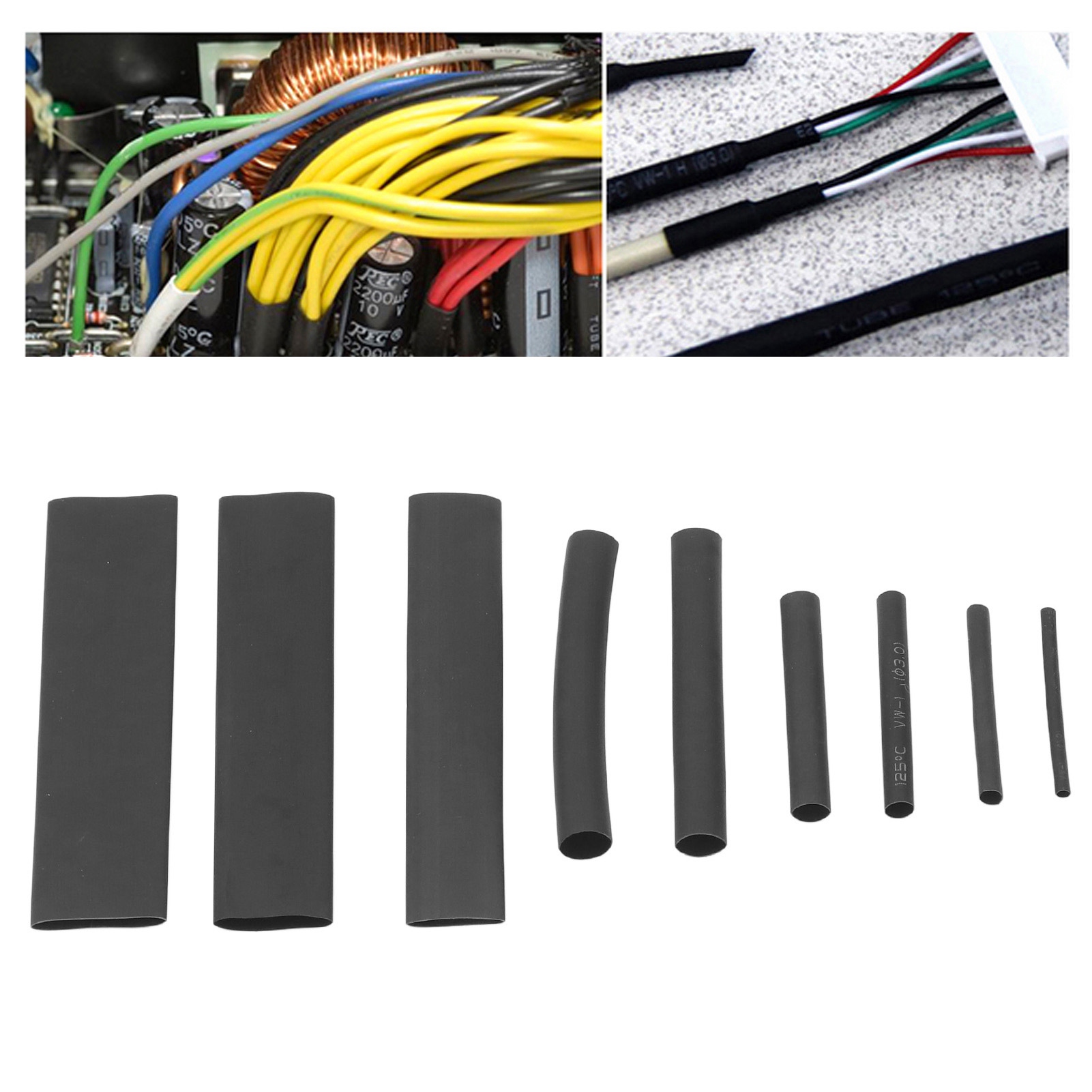 385-teiliges Schrumpfschlauch-set (schwarzes Schrumpfschlauch-set)