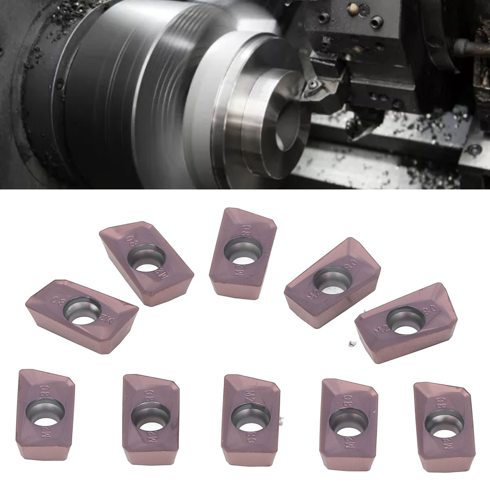 10-teiliger Cnc-indexierbarer Hartmetall-schaftfräserhalter, Hartmetallbeschichtet, Schneidwerkzeug Für Metalldrehmaschinen Apmt1604pder-m2