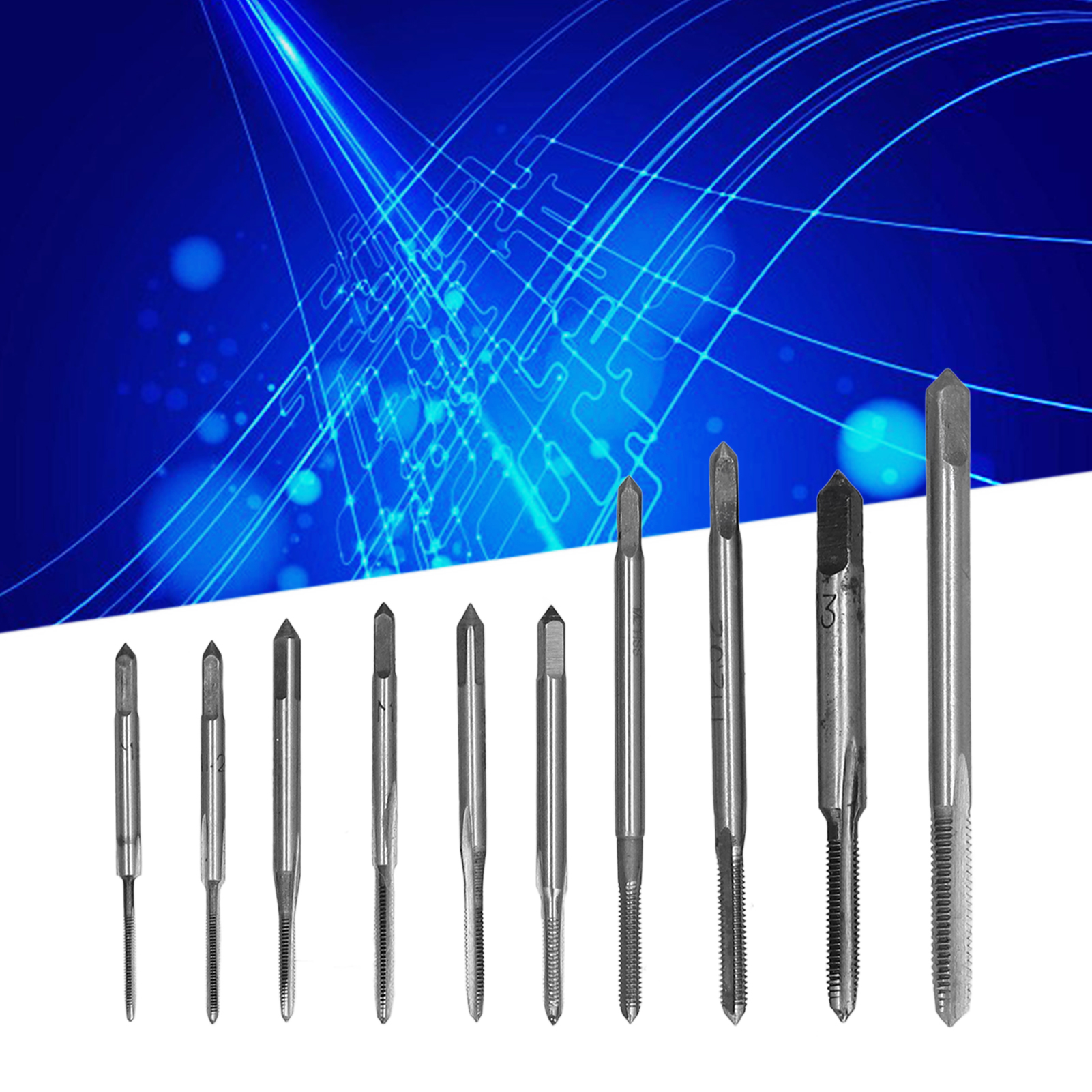 Set Mit 10 Mini-uhrengewindebohrern, Verschiedene Größen, 10 Stück Pro Kunststoffbox, M1-m3,5