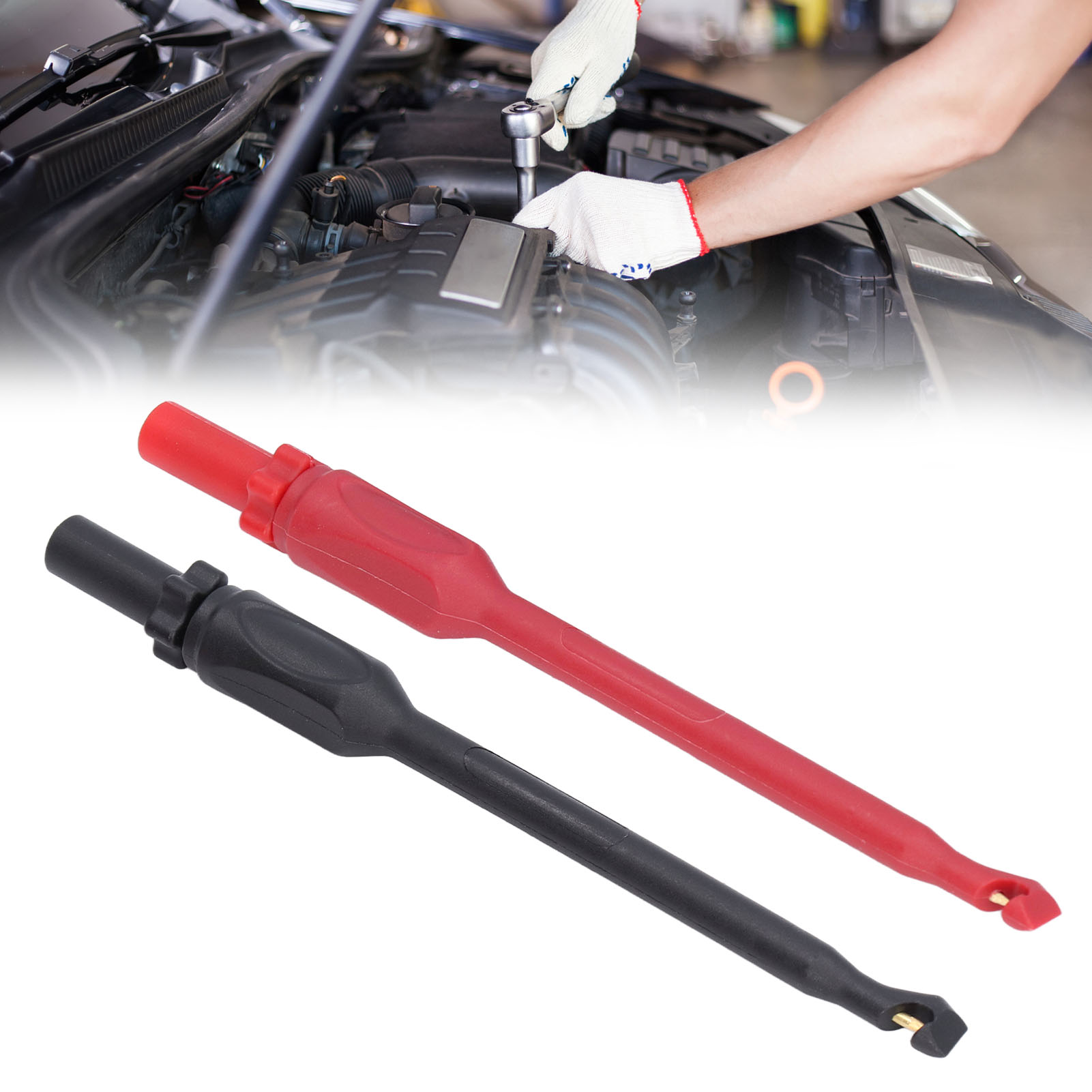 J.30036a Multimeter-prüfspitze - Bruchsichere/durchstoßsichere Prüfspitze Für Kfz-reparaturen - Zerstörungsfreie Durchstoßprüfspitze - 4-mm-stecker (rotes Und Schwarzes Set)