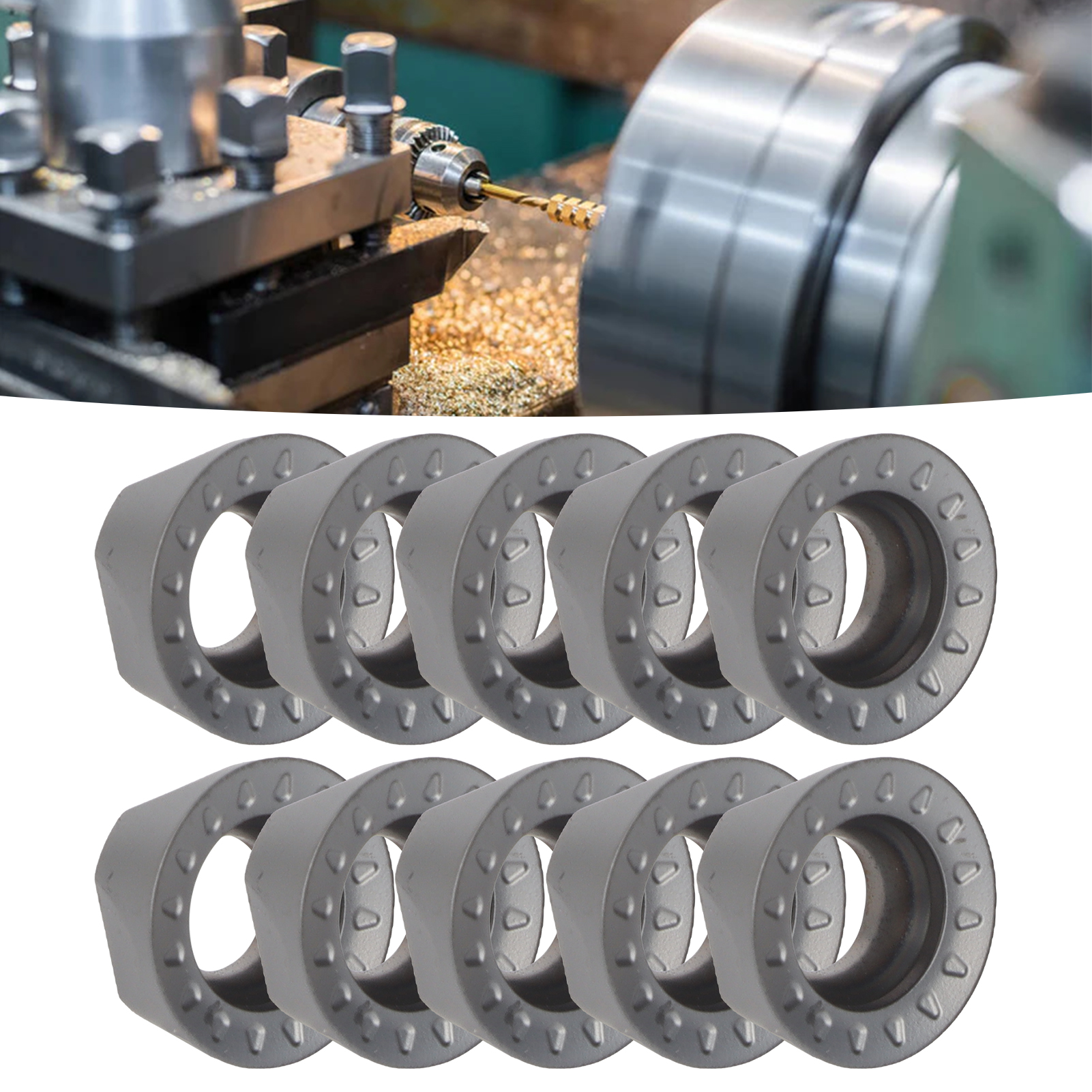 10 Schwarz Beschichtete Dreheinsätze, Runde Hartmetalleinsätze, Einsätze Für Cnc-werkzeuge Rpmt10t3moe-js