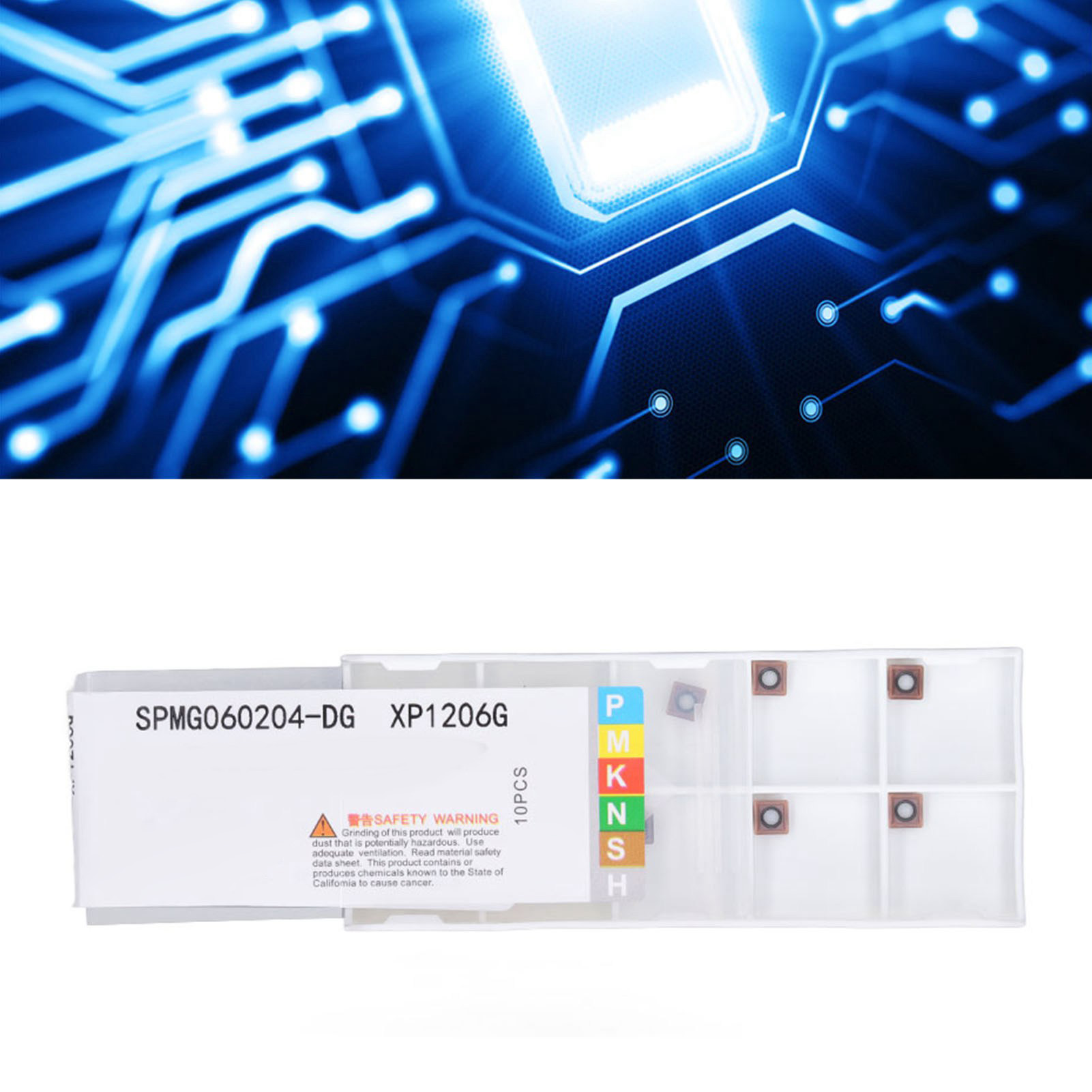10 Cnc-schneidwerkzeuge, Dreheinsätze, Bronzefarbene Hartmetallbeschichtung Spmg060204-dg