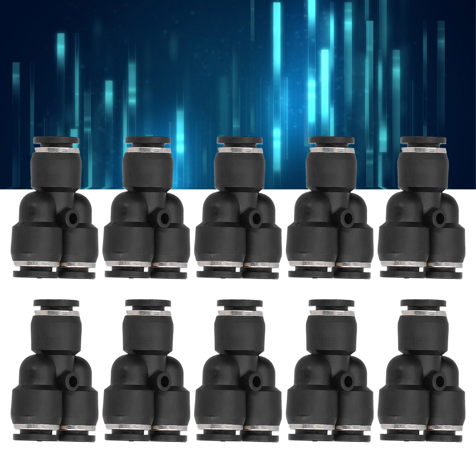 Zehn Stück Pro Packung Zu Verkaufen: Schnellkupplungen Für Pneumatik, Luftschlauchverbinder, Y-t-stücke, Py-innendurchmesser 6 Mm, Luftschlauch-außendurchmesser 6 Mm.