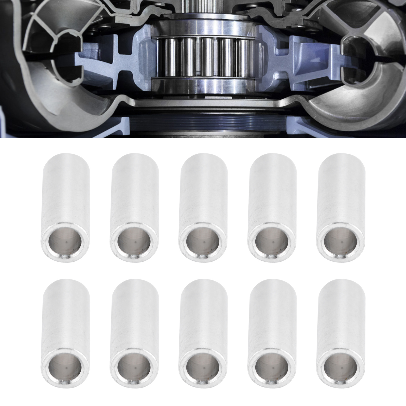 Zehn Aluminiumdichtungen Φ6mm, 3502-0006-0140, 14 Mm Lang.