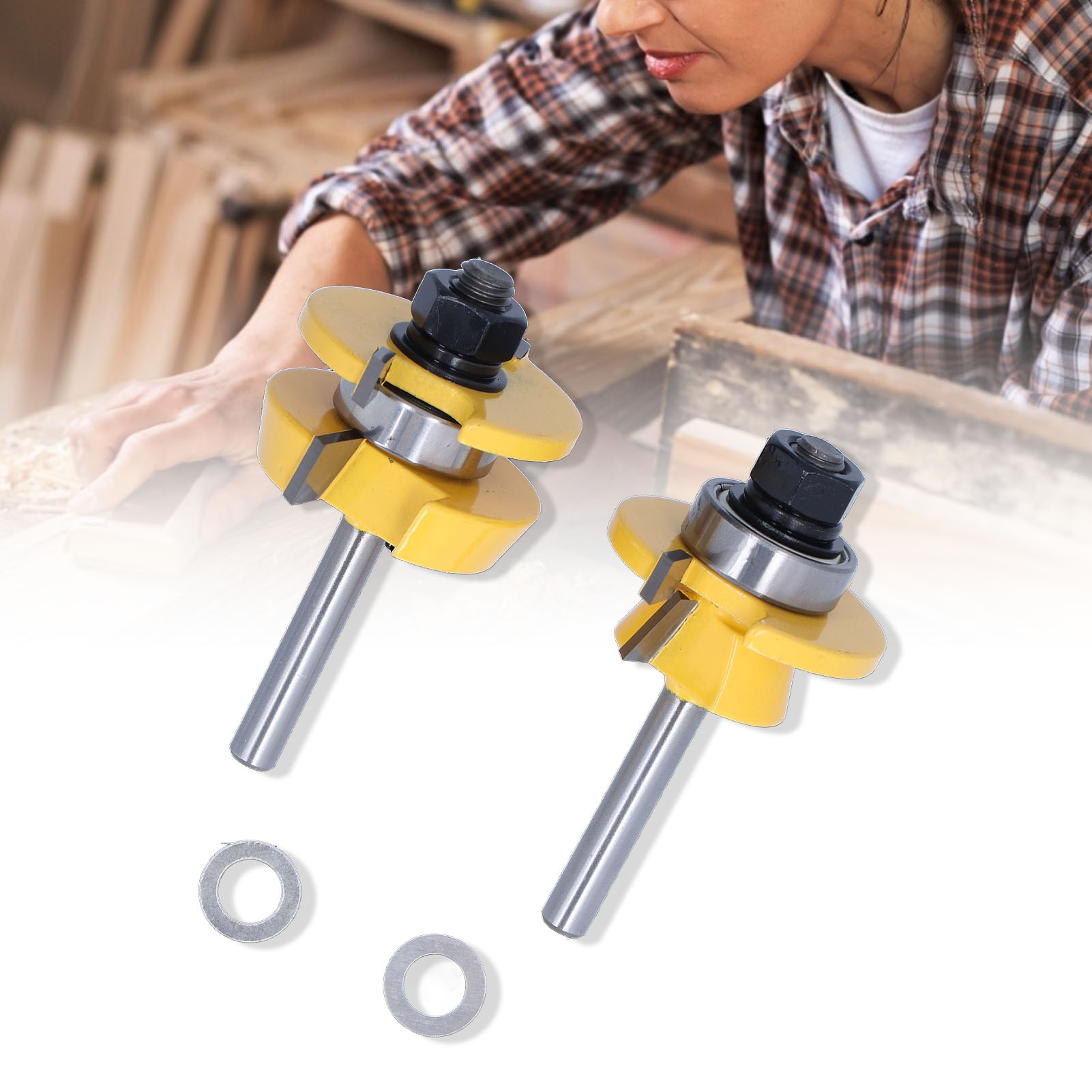 Zapfen- Und Zapfenfräser-set Für Fußböden, Shaker-zapfenfräser Für Die Holzbearbeitung, Türrahmen-zapfenfräser, Fasen-zapfenfräser, 1/4 Zoll.