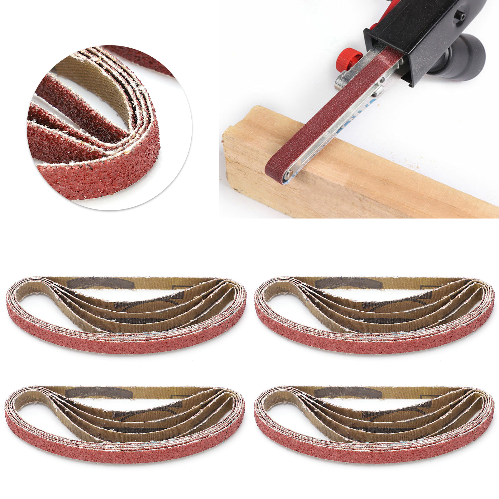 Pneumatischer Bandschleifer, Kleiner Bandschleifer, Speziell Entwickelt Zum Polieren, Schleifen Und Entgraten Von Metallen, 330 X 10 Mm, Körnung 320