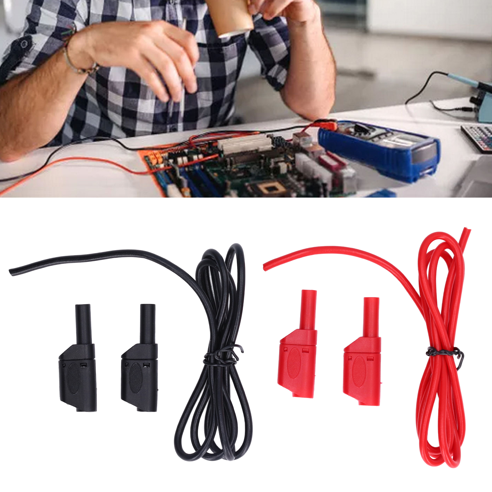 Testkabel Mit 4-mm-sicherheitsbananenstecker (stecker-stecker) 70016, Testkabel Mit 4-mm-bananenstecker, Rot-schwarzes Set Zu Verkaufen.