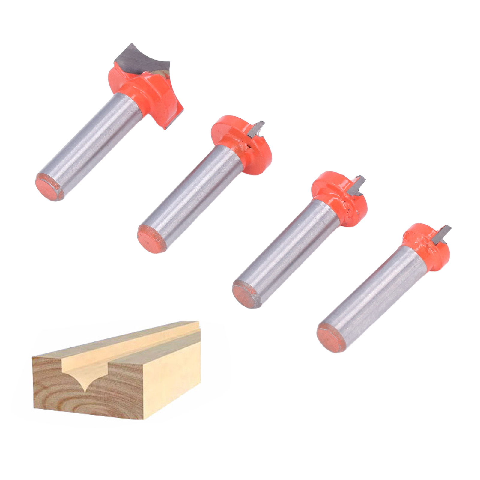 Satz Mit 4 Spitzen Schaftfräsern Mit 8-mm-schaft, Präzisionsfräser Für Die Holzbearbeitung, Werkzeuge Für Cnc-graviermaschinen, Cnc-rundkopfbohrer