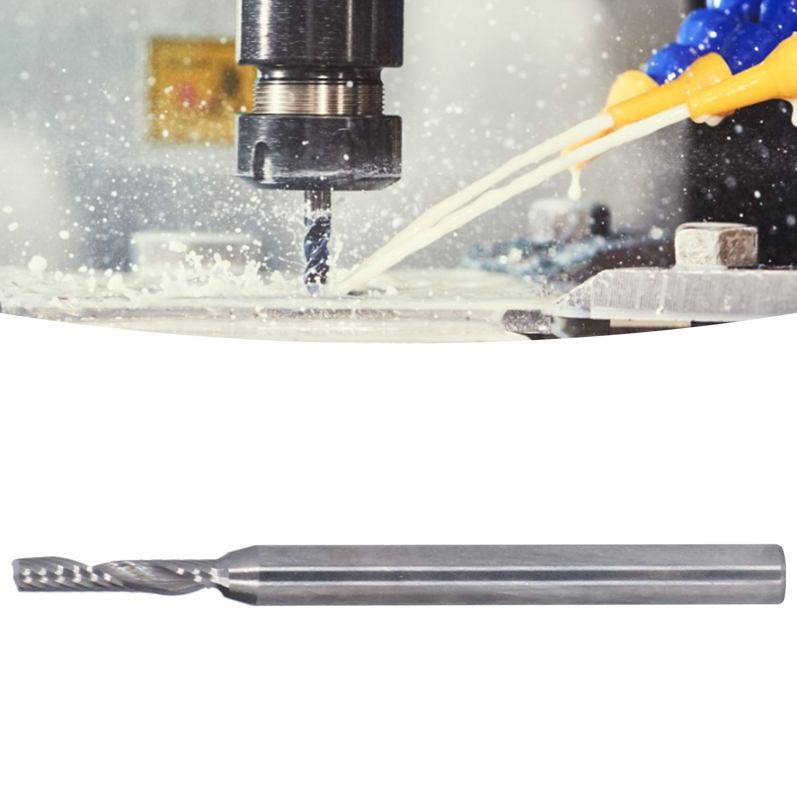 Einschneidiger Aluminium-spiralfräser Für Cnc-graviermaschinen, 3,175 X 2 X 10 Mm