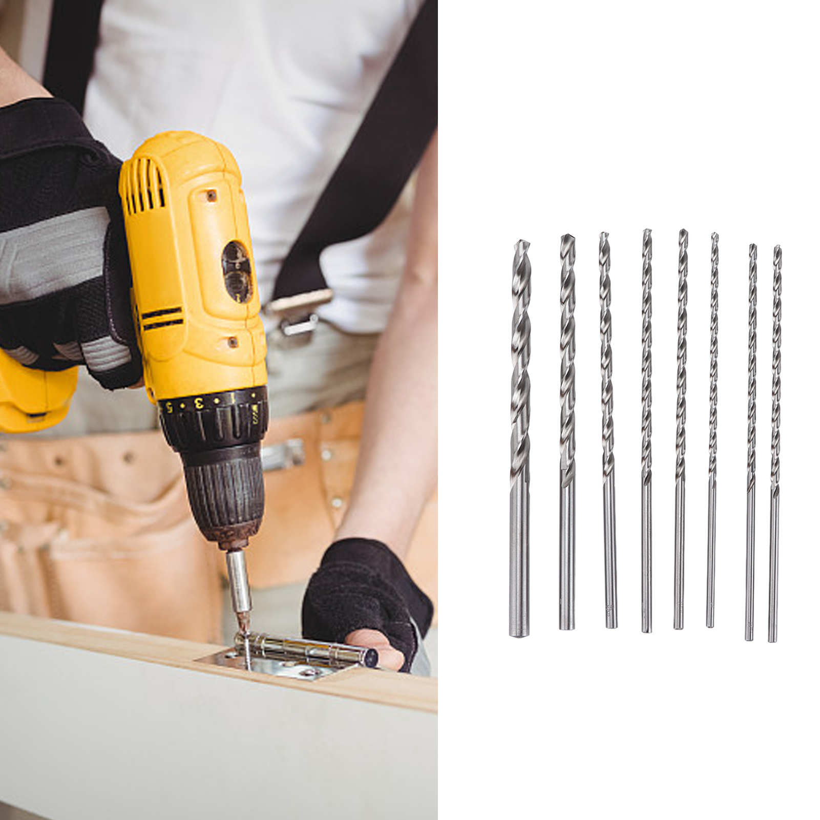 Set Mit 8 Hss-spiralbohrern (hochleistungsschnellstahl), 200 Mm, Rotationswerkzeug-set Für Metall Und Holz, 4 Mm–10 Mm