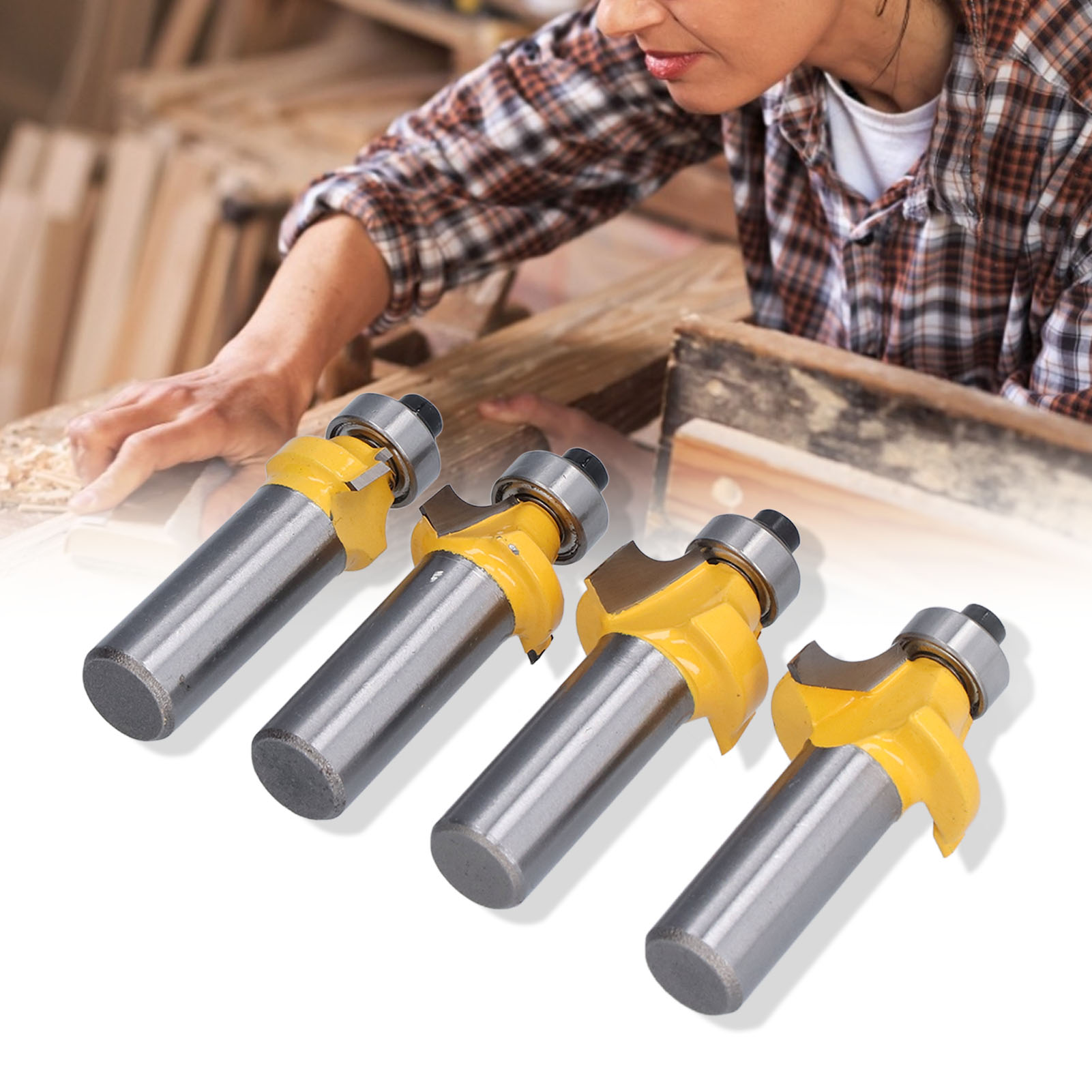 Set Mit 4 1/2-zoll-holzfräsern, Abrundfräser, Gebräuchliche Abrundfräser, Hochwertiger Abrundfräser Aus Legierung, Fasenfräskopf.