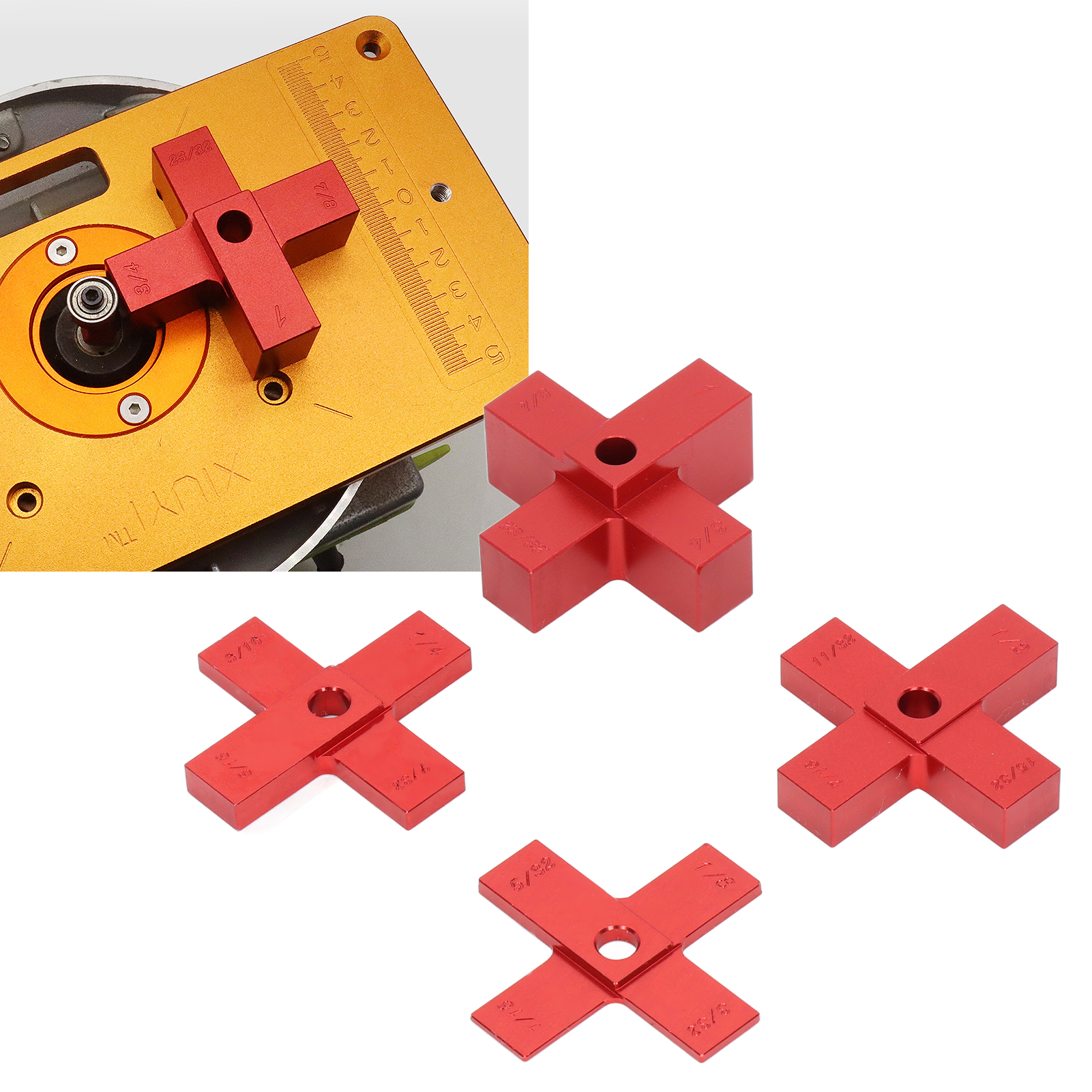 Set Mit 4 Kreuzförmigen Höhenmessern Für Die Holzbearbeitung, 4-teiliges Modulares Messwerkzeugset