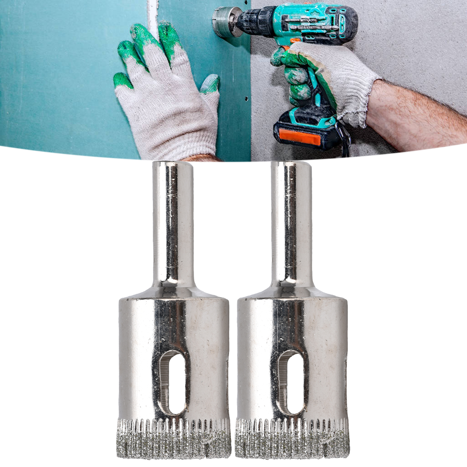 2 Diamantbohrer Zum Bohren Von Glas, Geeignet Für Glas, Marmor Und Granit, 22 Mm.