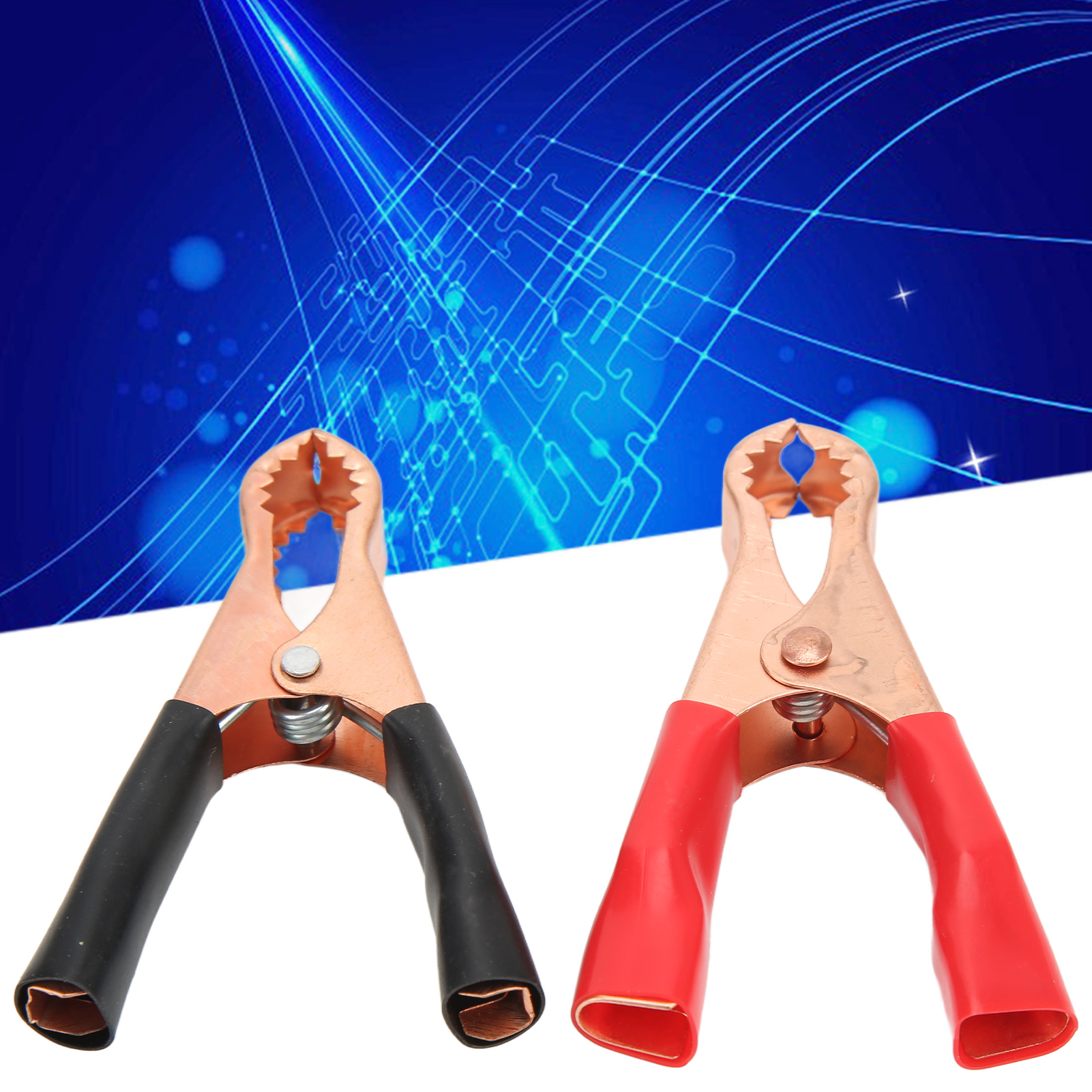 Batterieklemmen, Krokodilklemmen, Federklemmen, J.60016 50a Stromprüfklemmen, Verkupferte Krokodilklemmen Aus Eisen, Rot Und Schwarz, 10 Sets Zu Verkaufen.