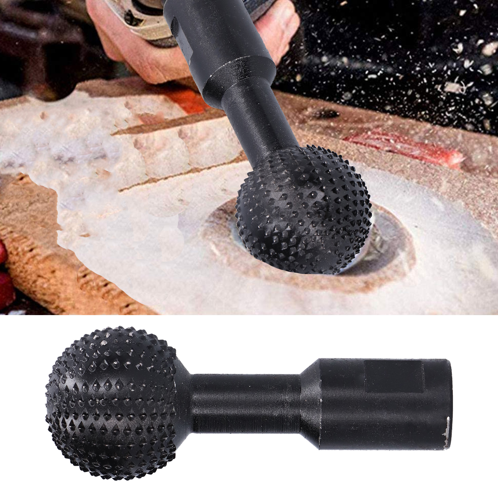 Winkelschleifer, Kugelnutfräser Für Die Holzbearbeitung, Schnitzmesser, Schleifwerkzeug, Schwarzer Kugelnut- Und Formfräser Mit Spitzen Für Die Holzbearbeitung, 10 Mm.