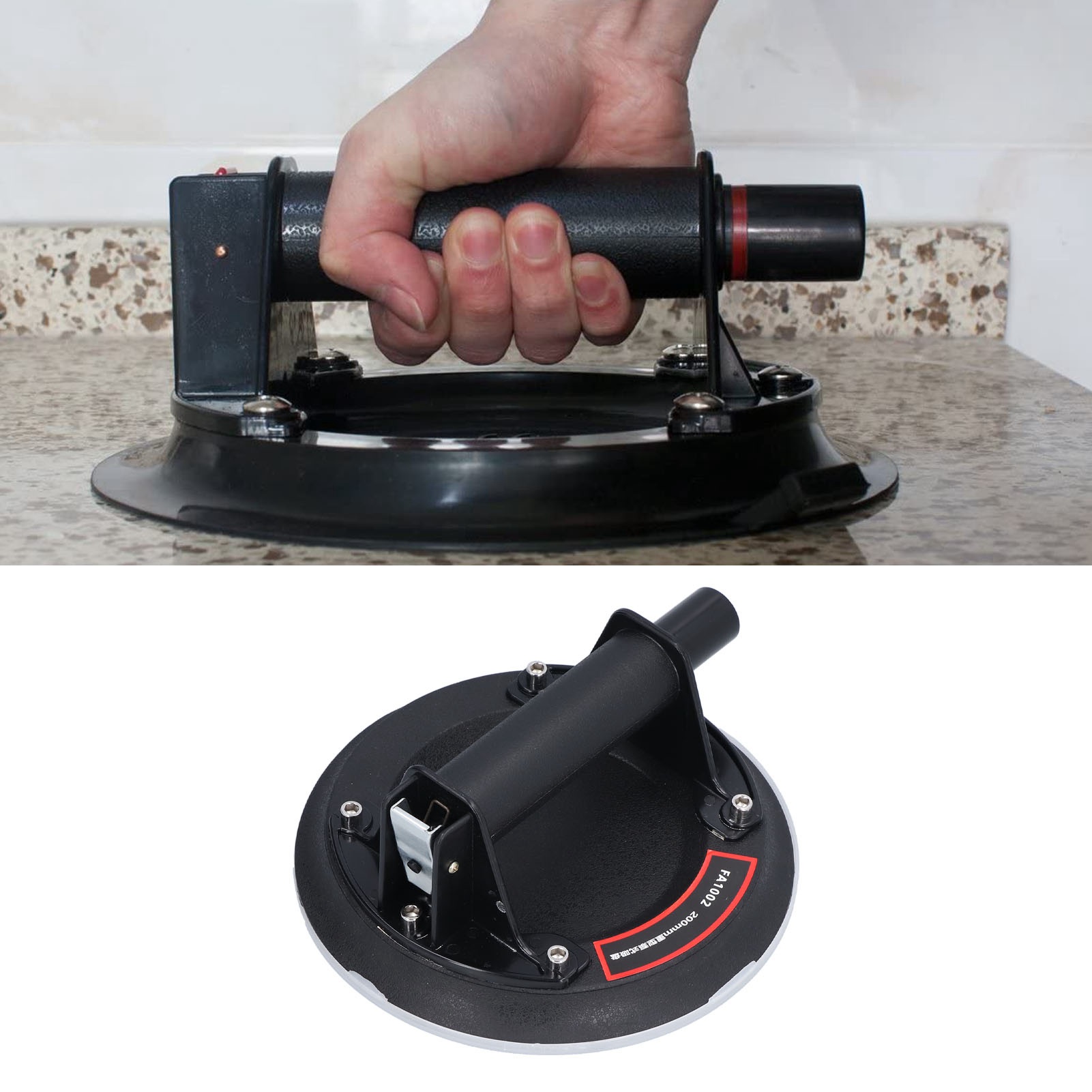 20 Cm Großer Vakuumsaugnapf Zum Transportieren Von Schwerem Glas, Keramikfliesen Und Steinen, Mit Abs-handpumpe Und Manuellem Saugnapf.