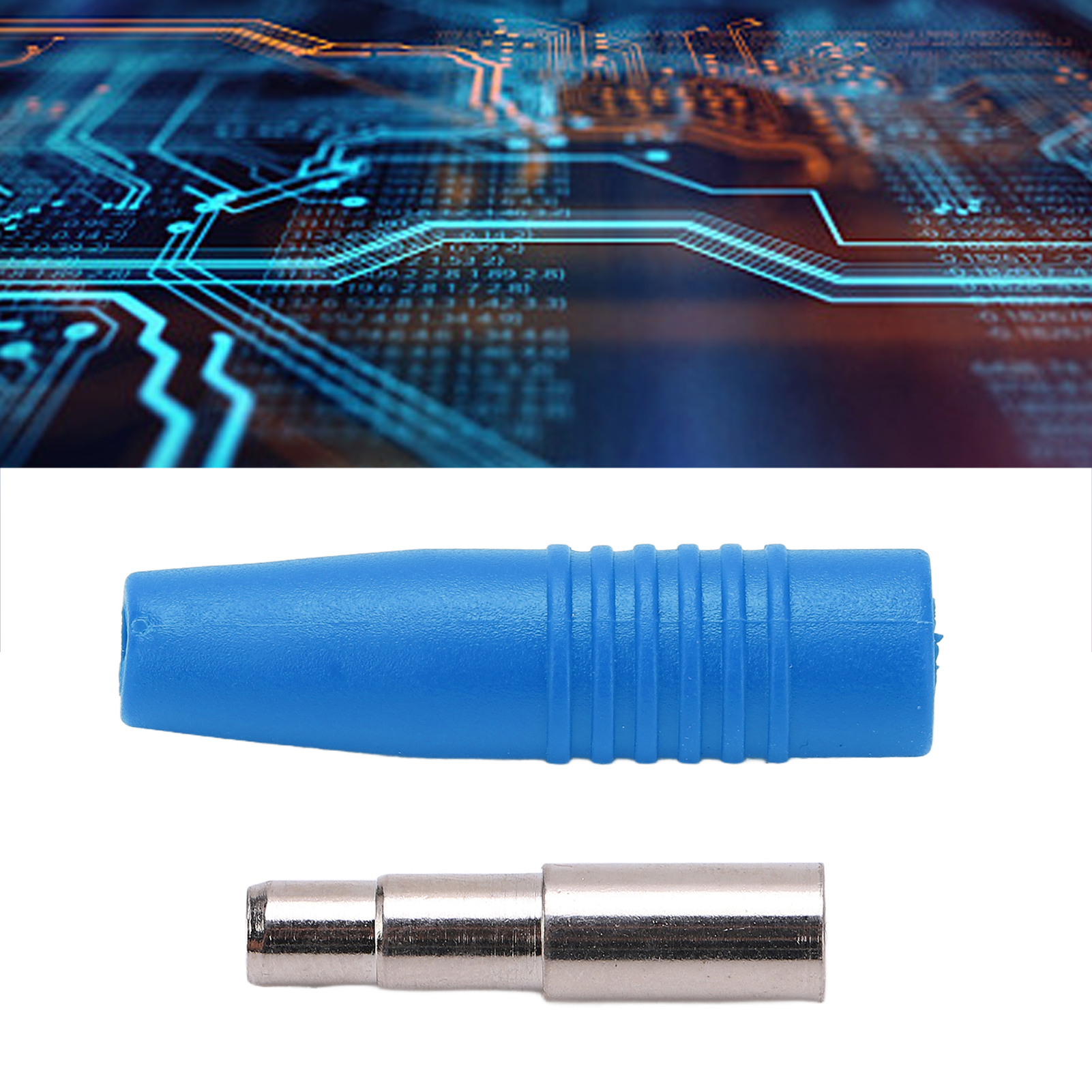 22.041 4 Mm Bananenstecker (weiblich), Reines Vernickeltes Kupfer, Metall Mit Ummantelung, Stecker, Runder Stecker, Blau.