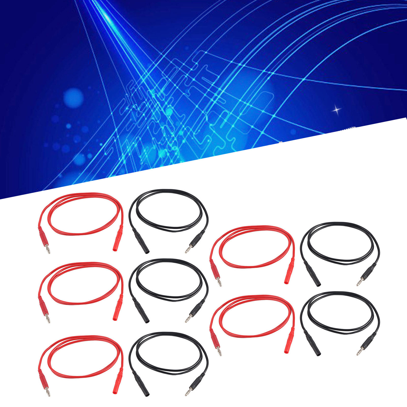 Prüfkabel Mit 4 Mm Bananenstecker 70013, Prüfkabel Mit 4 Mm Schutzbananenstecker, Rot Und Schwarz, Verkauft In 5er-packs.