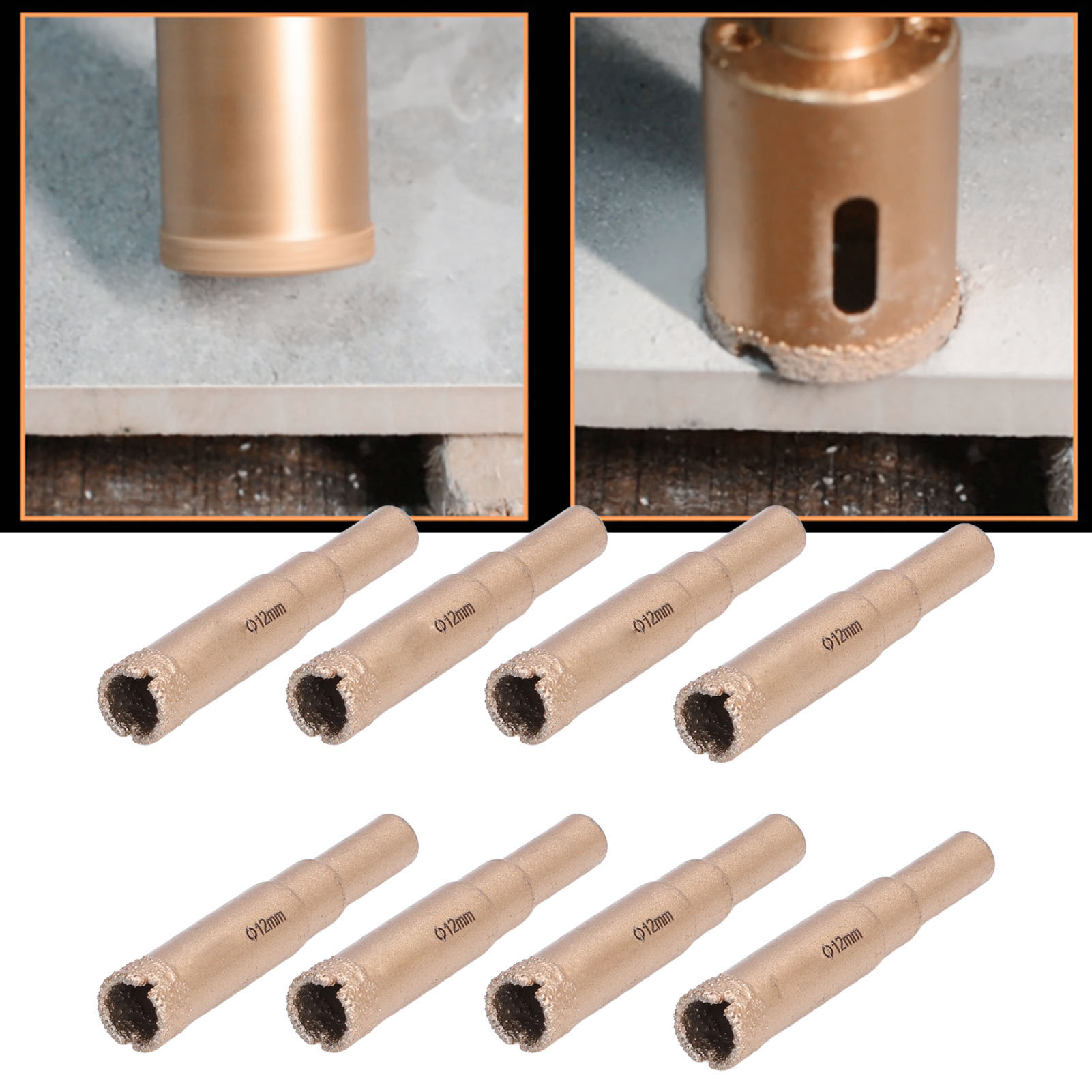 10-teiliges Gelötetes Lochsägen-set Für Granit, Marmor, Fliesen Und Keramik (12 Mm)