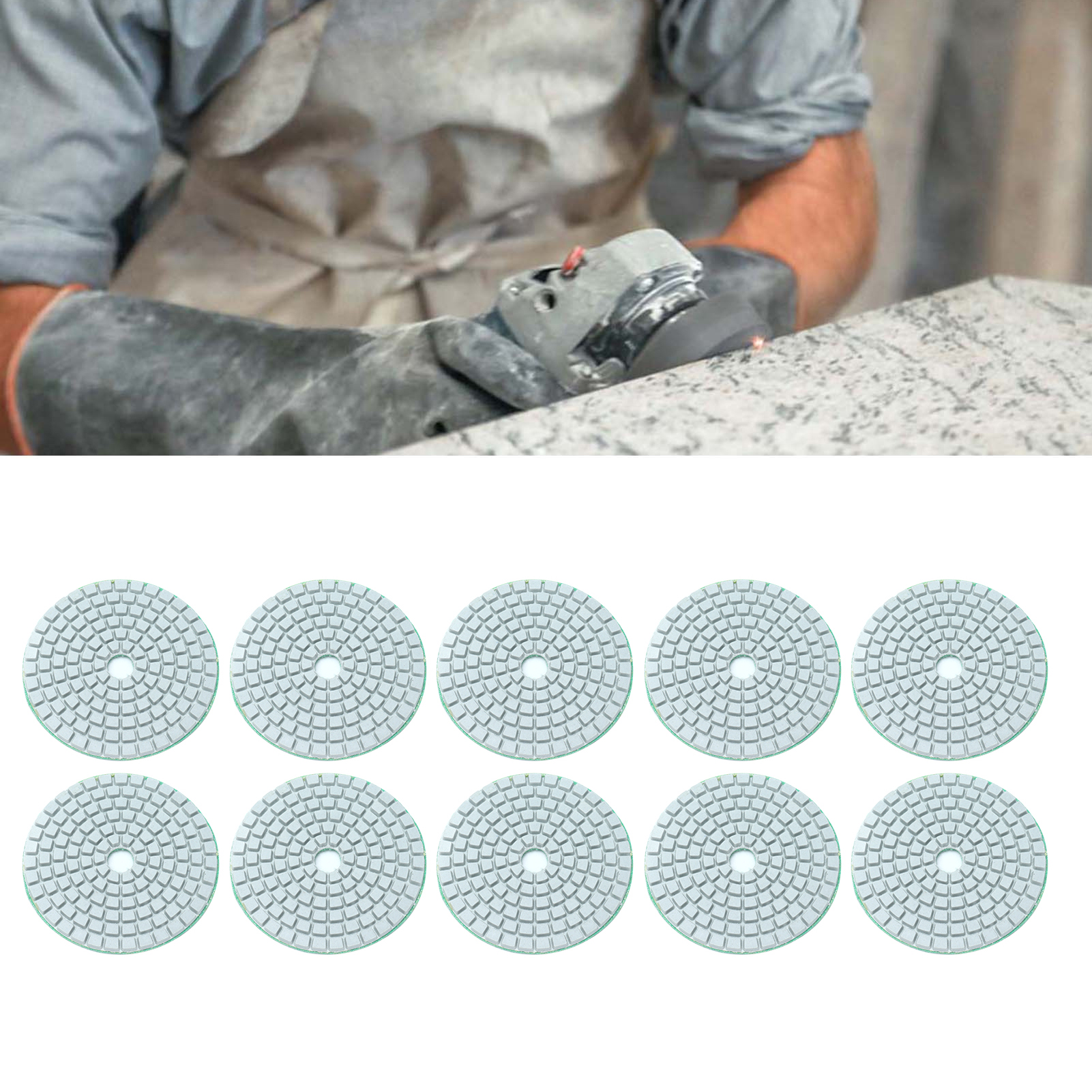Ich Verkaufe 10 Diamantschleifscheiben Mit Einem Durchmesser Von Drei Zoll Und 10 Nassschleifscheiben Mit Einem Durchmesser Von Drei Zoll Auf Weißem Grund.